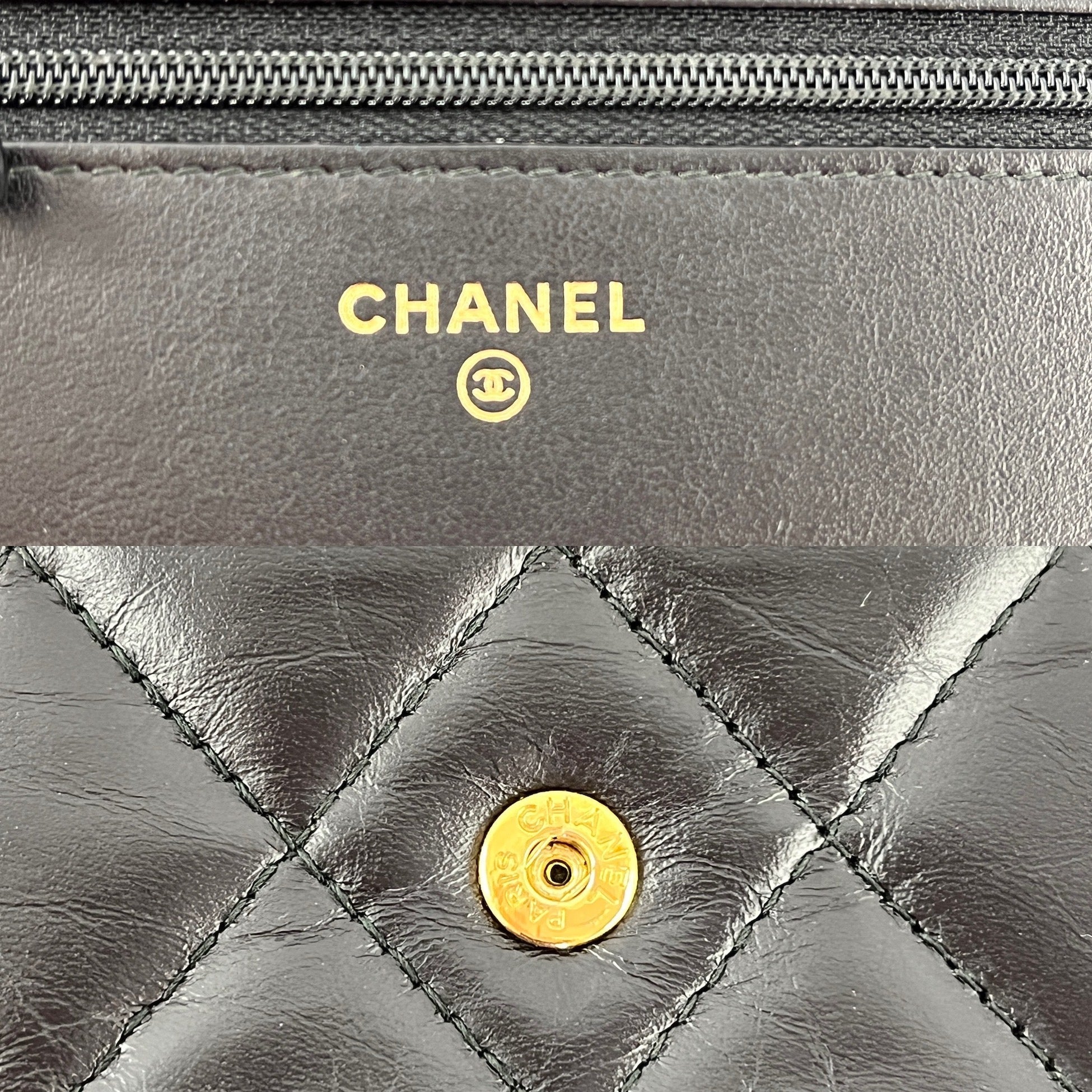 CHANEL Black Calfskin Charm Reissue 2.55 Wallet on Chain Crossbody Flap Bag