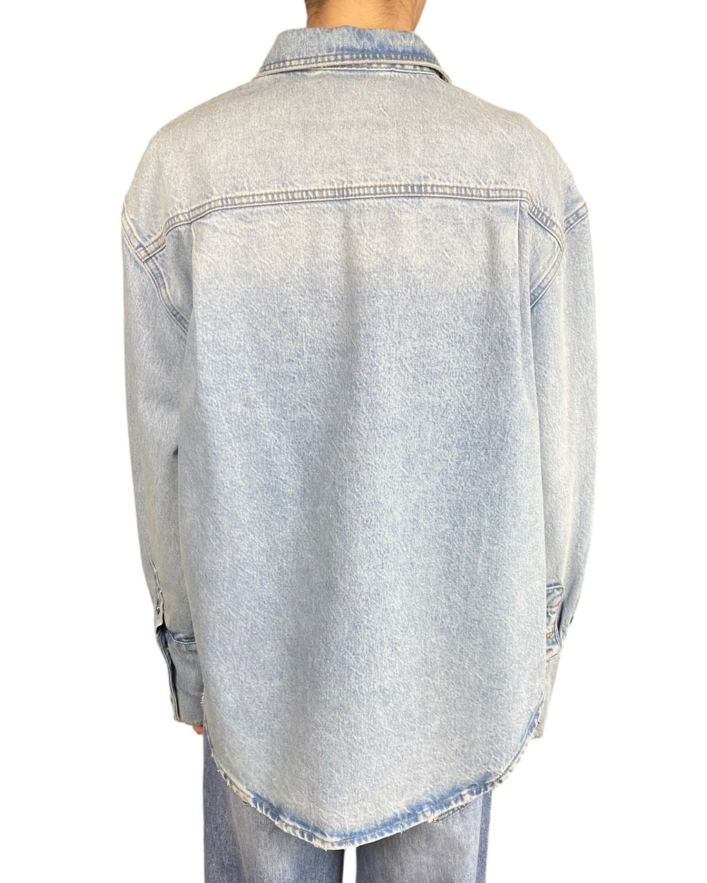 Anine Bing Light Wash Denim Long Sleeve Shirt  - S