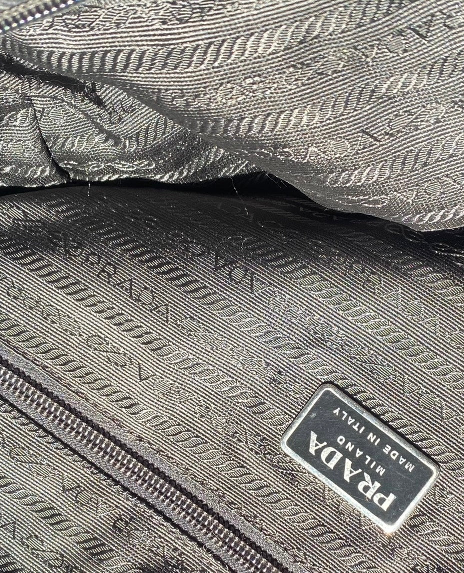 Prada Black Nylon Horizontal Tote