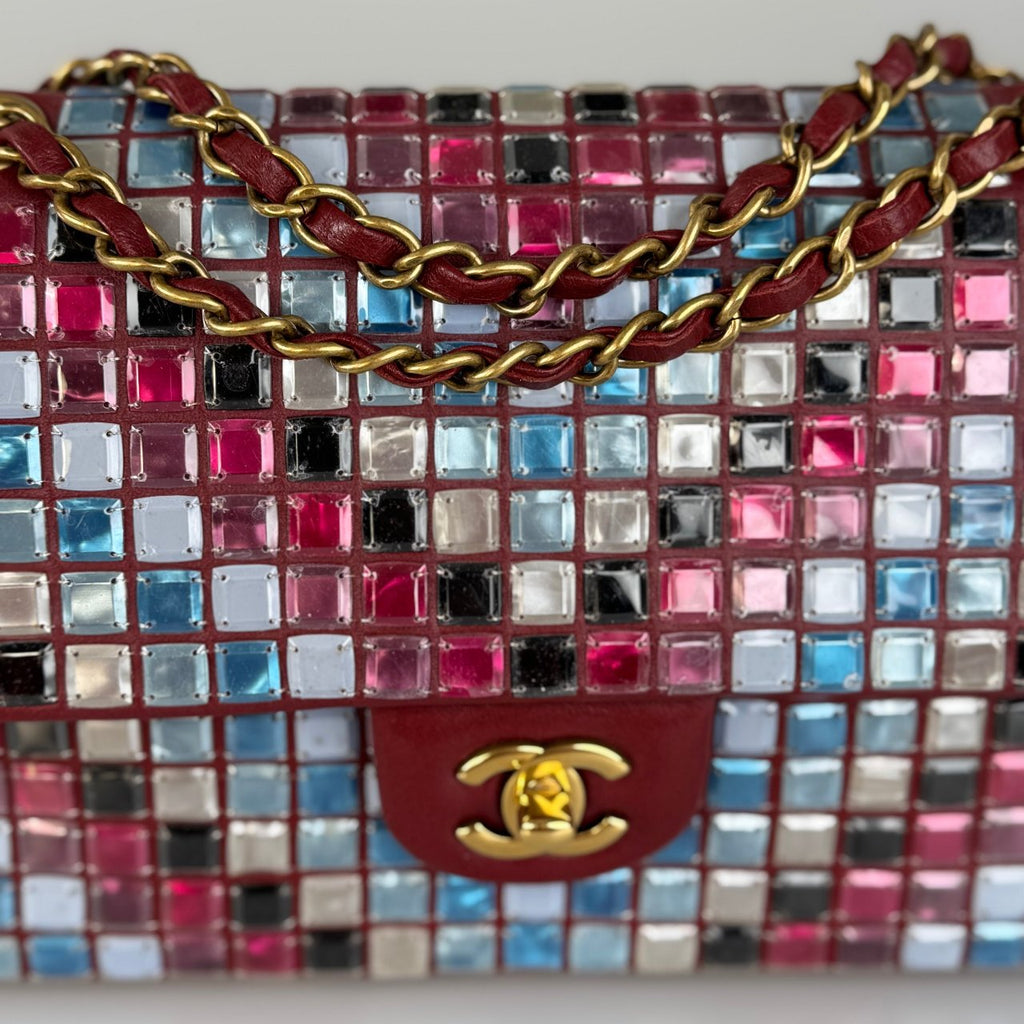 Chanel Runway Mosaic Medium Flap Bag in Red and Multicolor