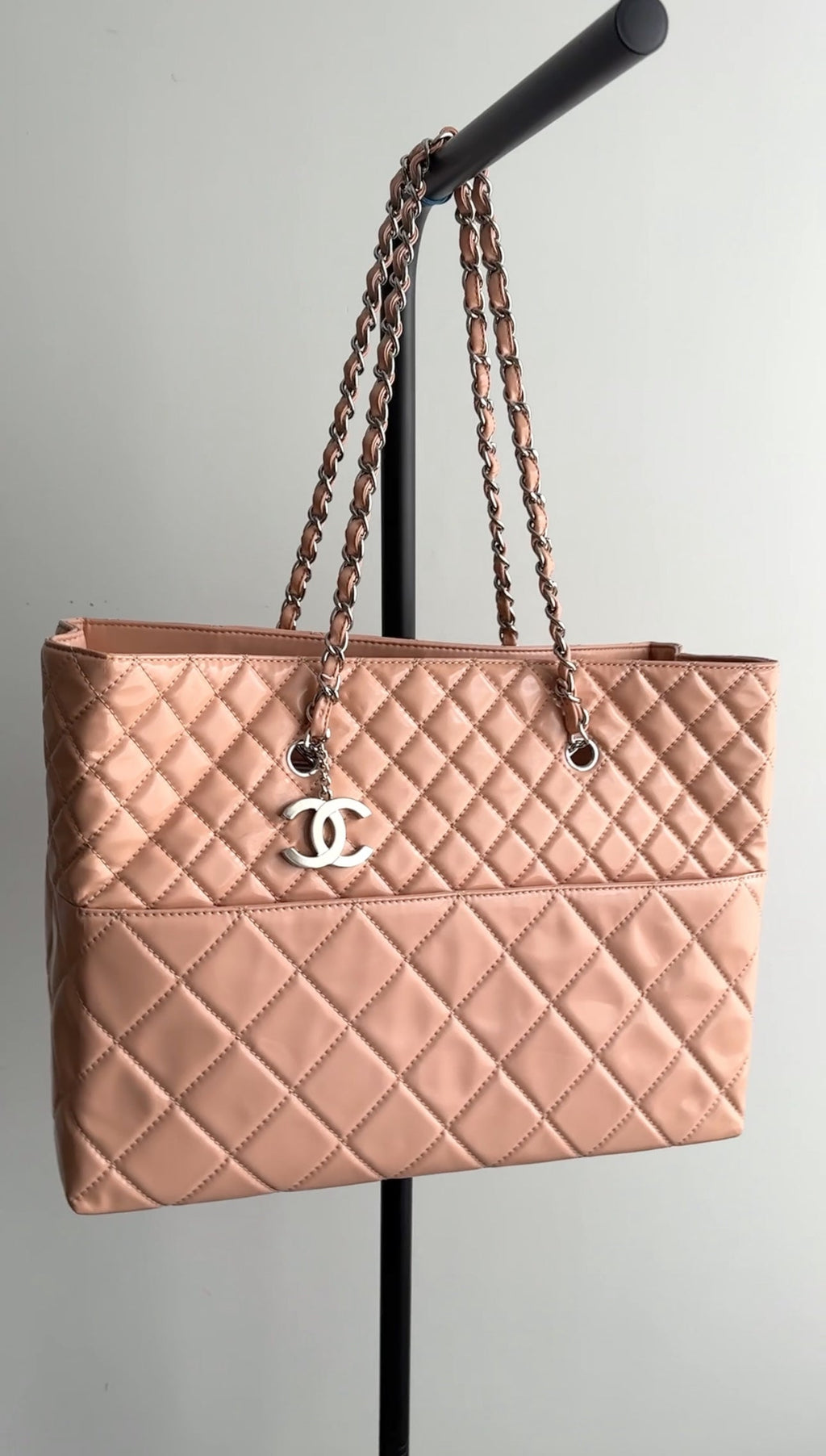 Chanel Light Pink Patent In The Business Large Tote Bag