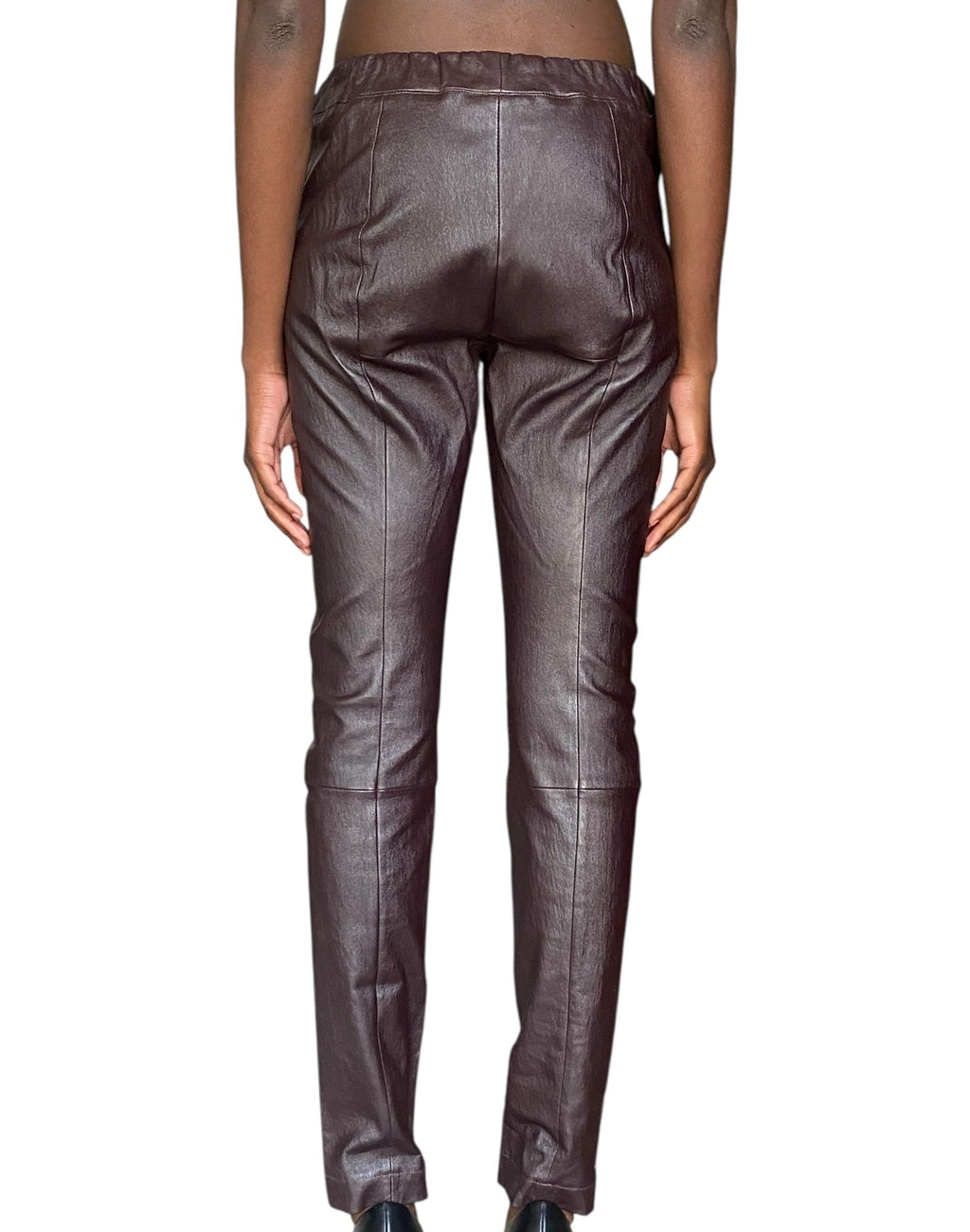 The Row Brown Leather Leggings - L