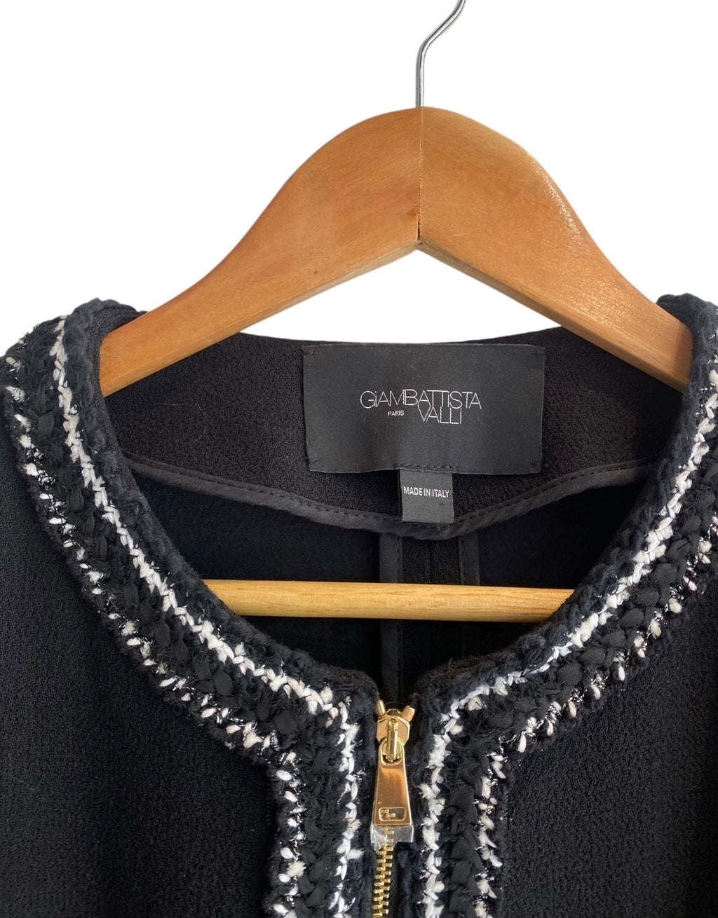 Giambattista Valli Black Wool Tweed Trim Jacket - IT 42 / US 6