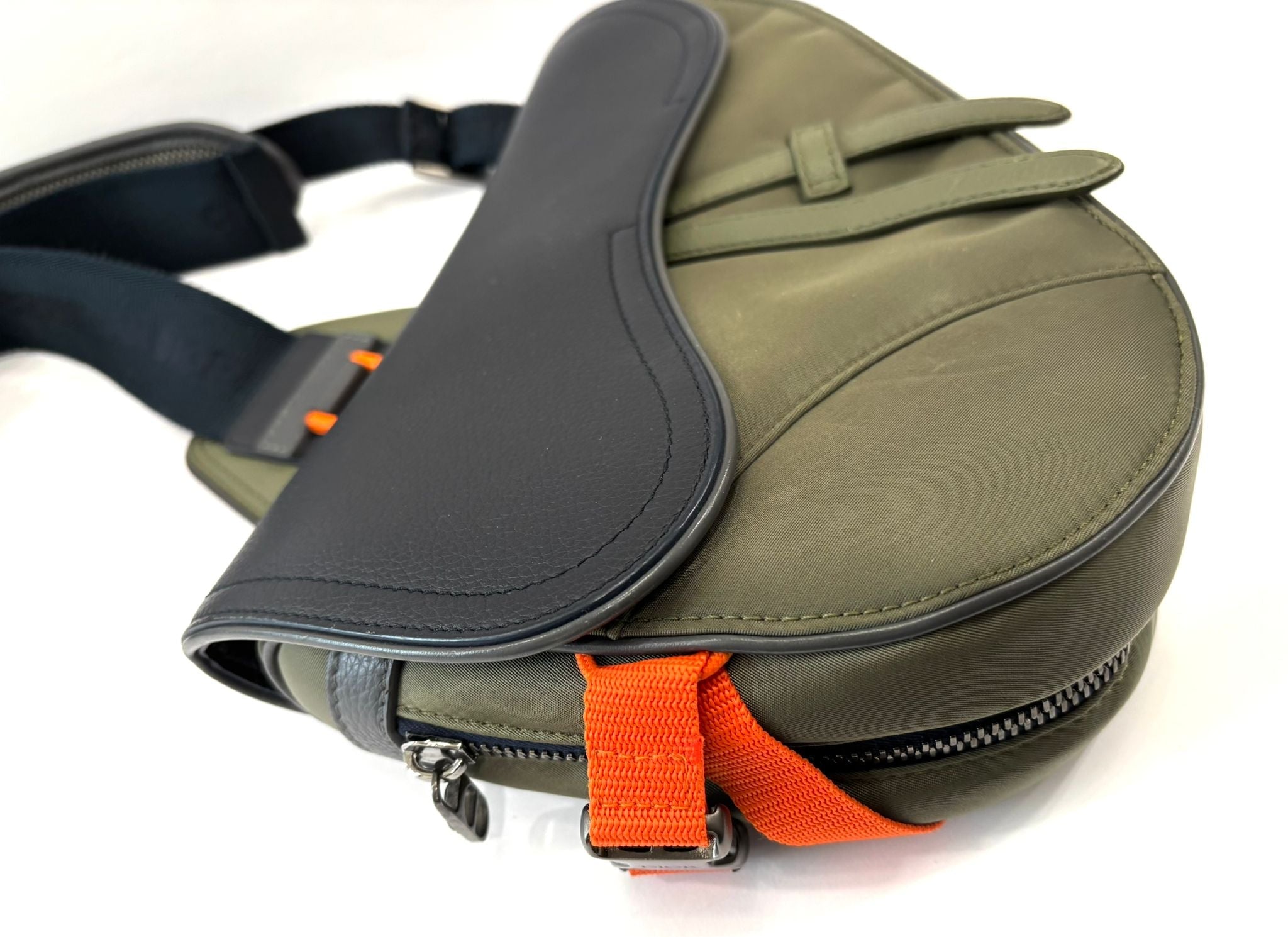 DIOR X SACAI CALFSKIN LEATHER SADDLE BAG