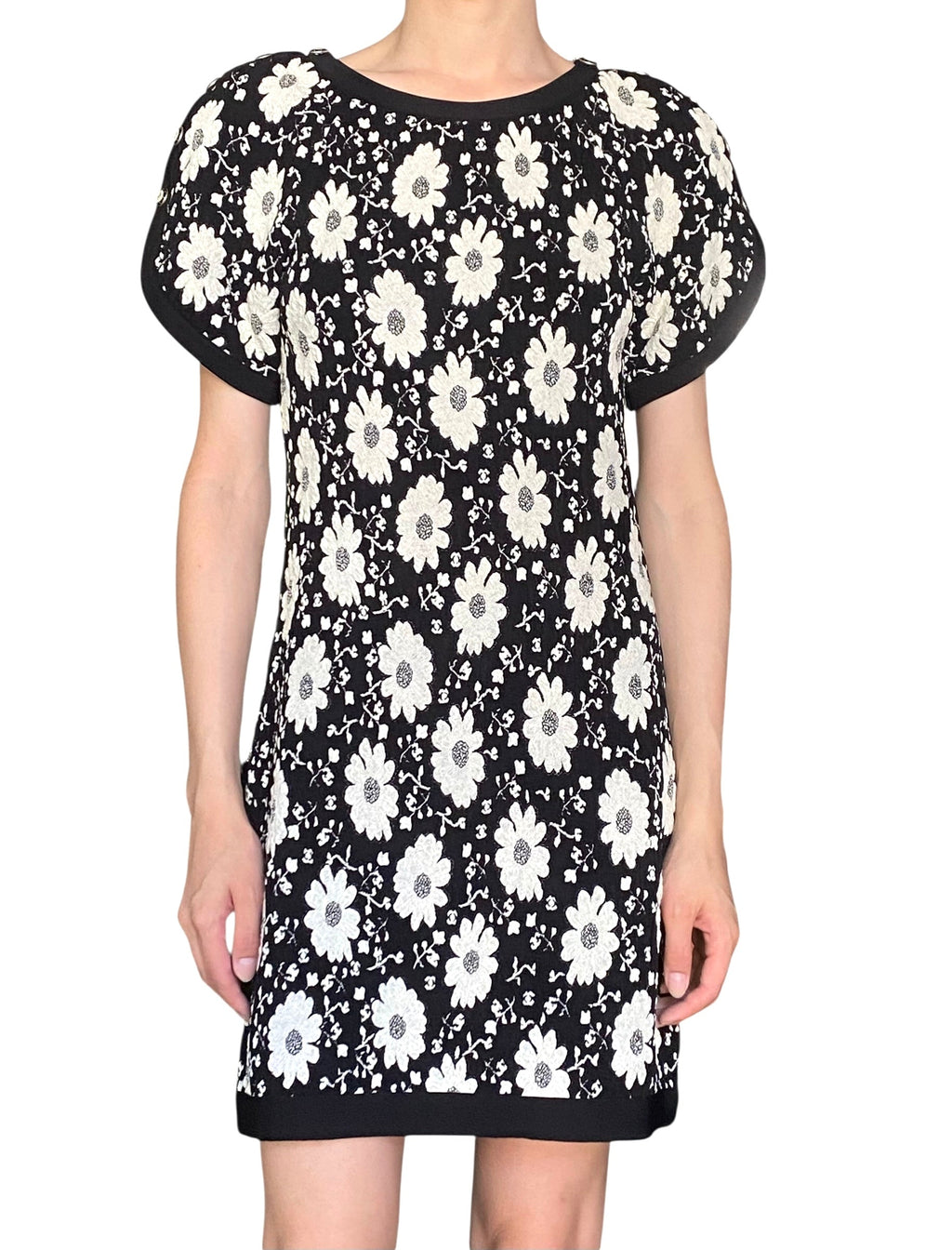 Chanel Black 2014 Cruise Knit Camellia Mini Dress - FR38 / US 4-6