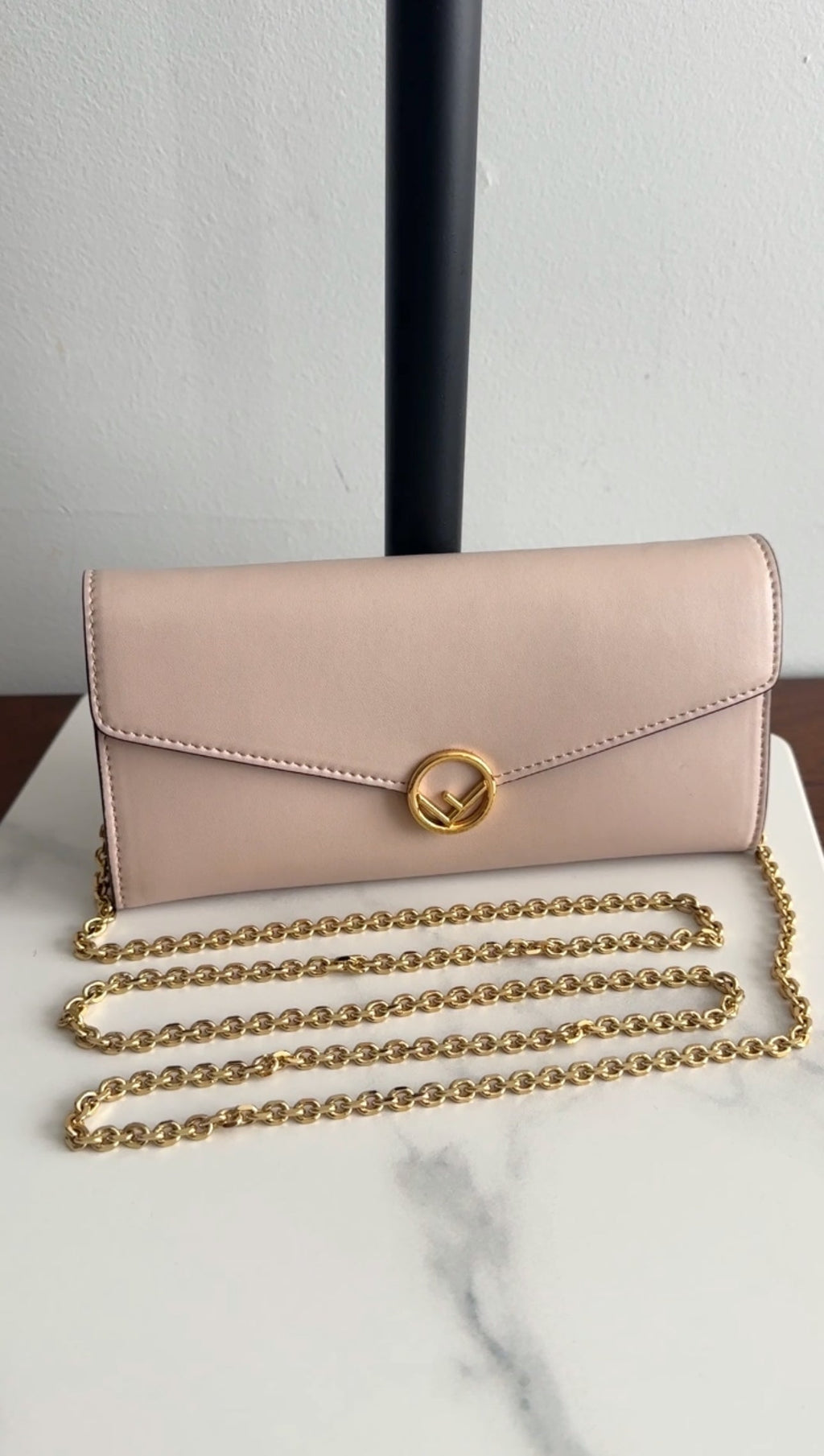 Fendi Blush Pink Nude F as in Fendi Wallet on Chain Bag