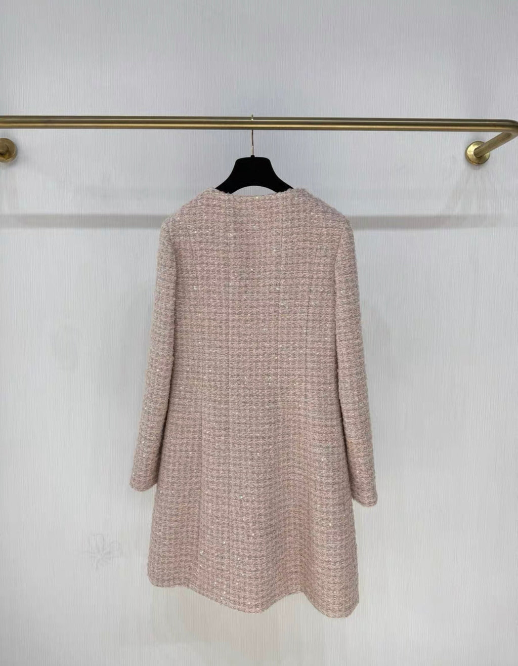 Chanel 24B Glittered Tweed Light Pink, Beige & Ecru Dress size 36