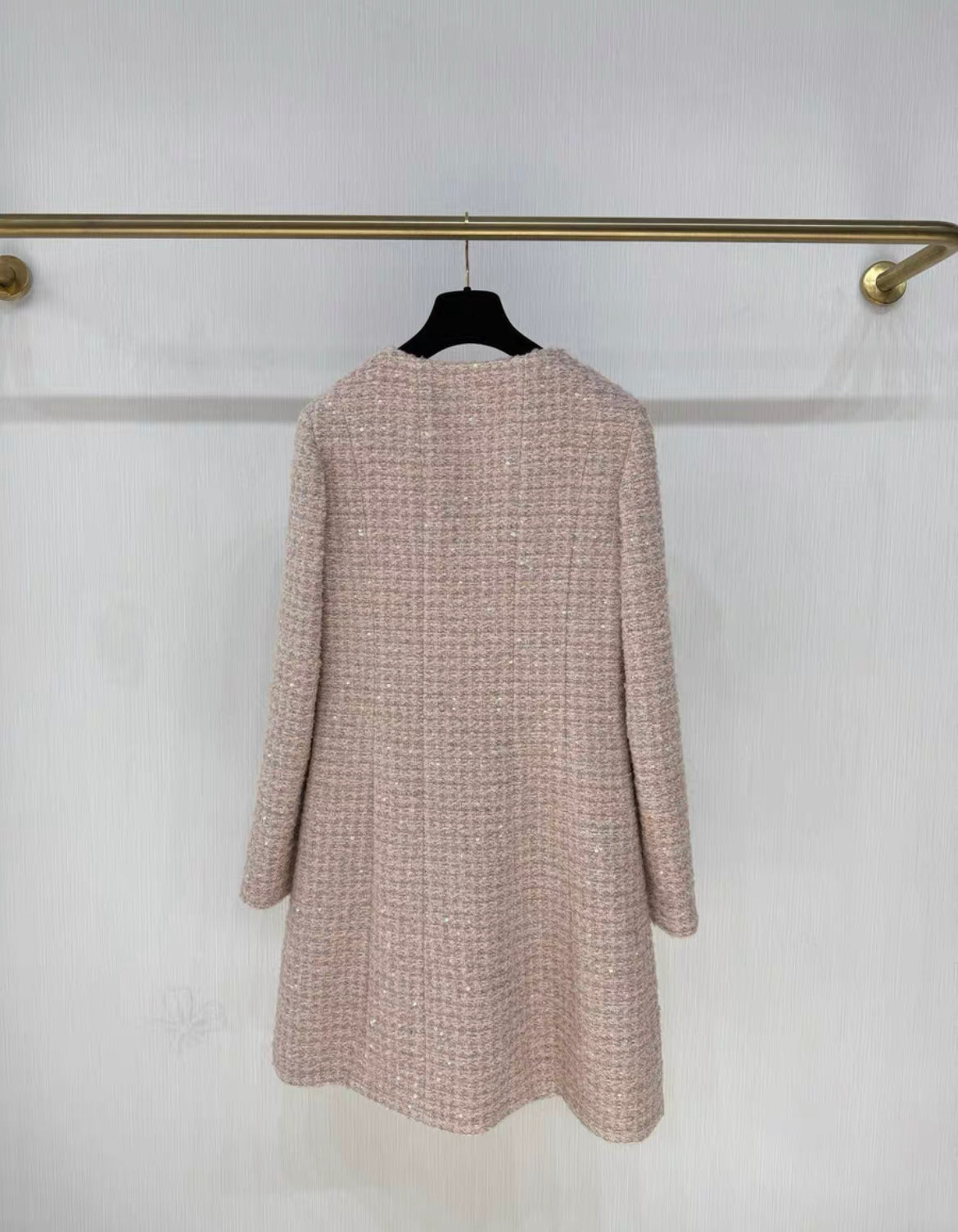 Chanel 24B Glittered Tweed Light Pink, Beige & Ecru Dress size 36