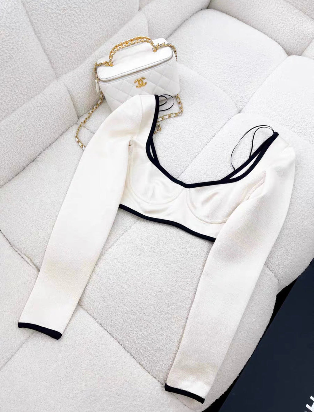 Chanel SS21 Silk Bustier Crop Top