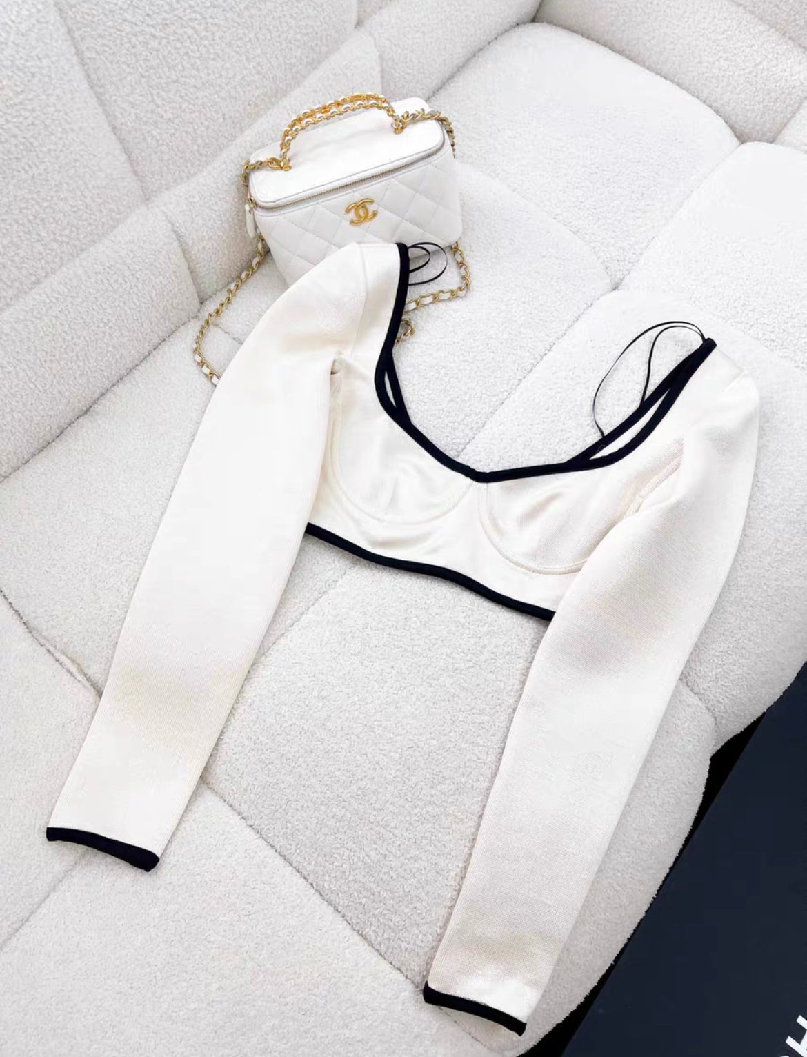 Chanel SS21 Silk Bustier Crop Top