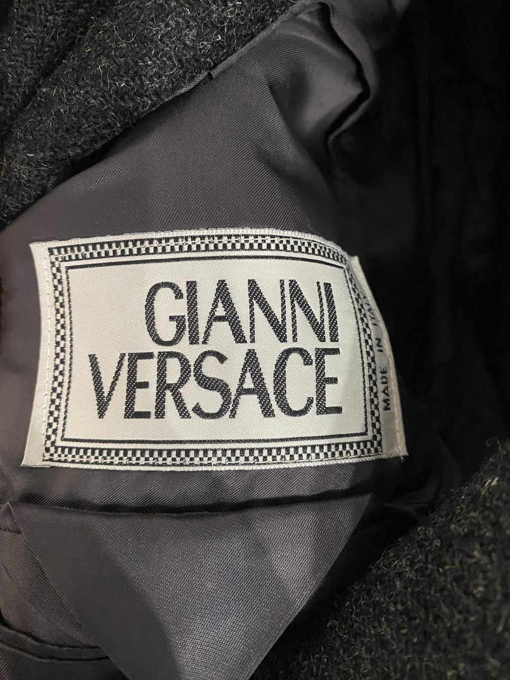 Versace Grey Vintage Speckled Wool Blazer - 54