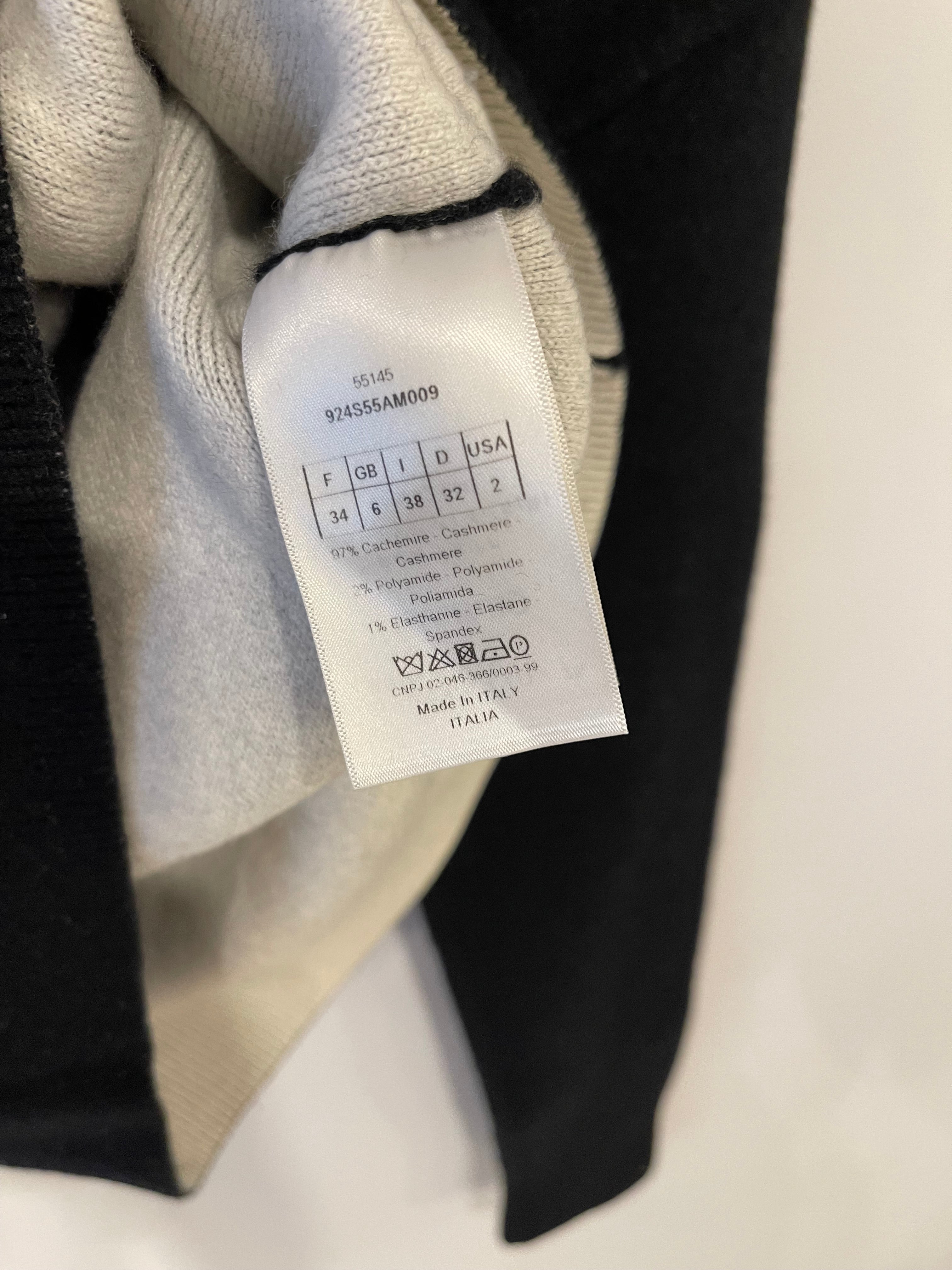 Christian Dior Black Chashmere J'Adior Jumper Size FR 34 (UK 6) RRP £1,700