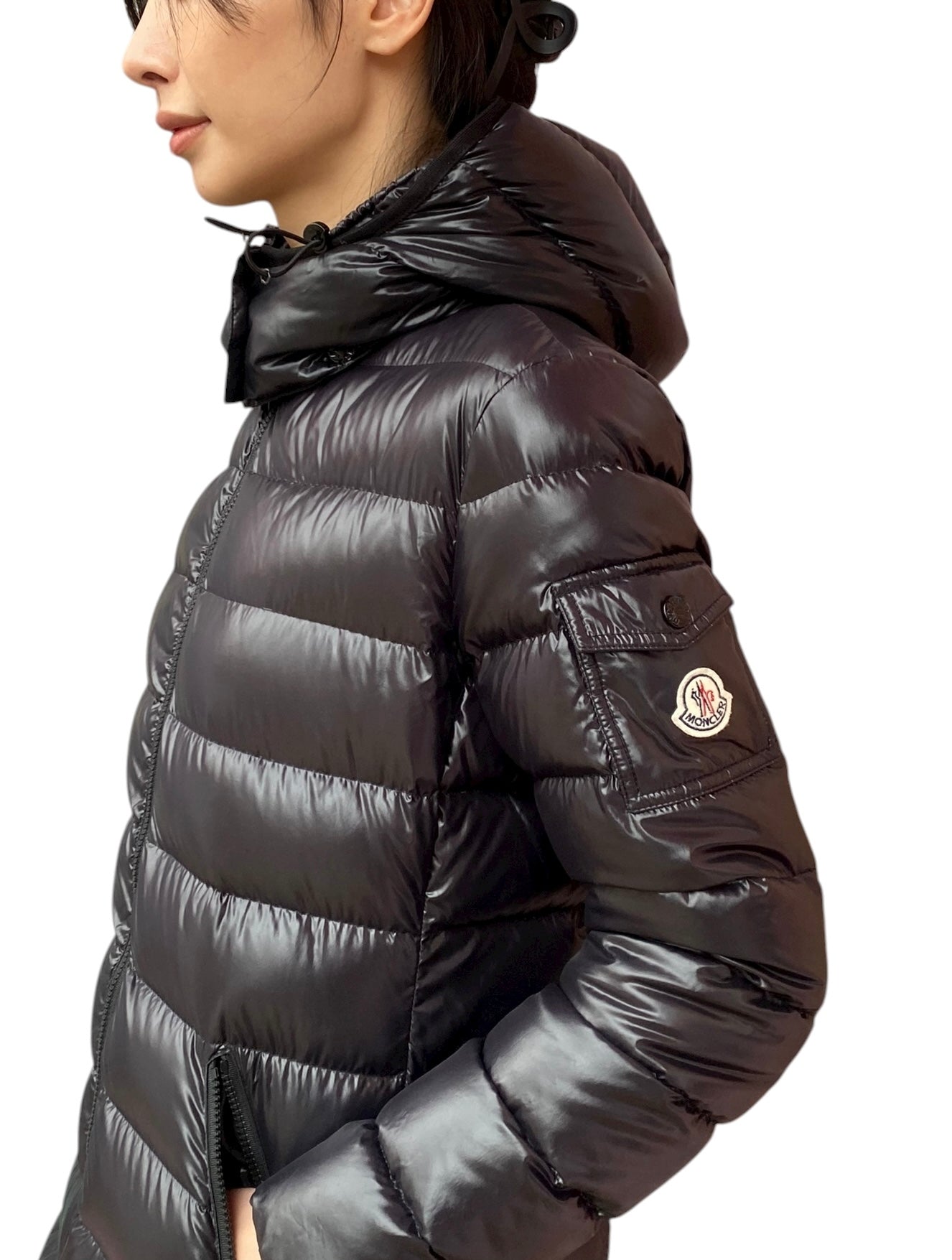 Moncler Black Moka Long Puffer Jacket - 3 / L / US 10