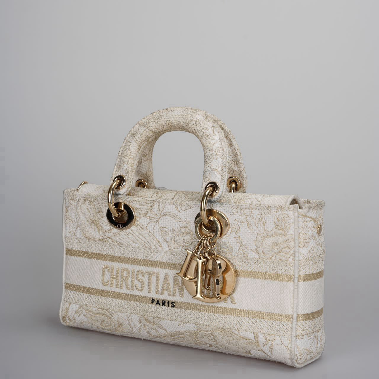 Christian Dior Lady D-Joy Bag in Beige Canvas