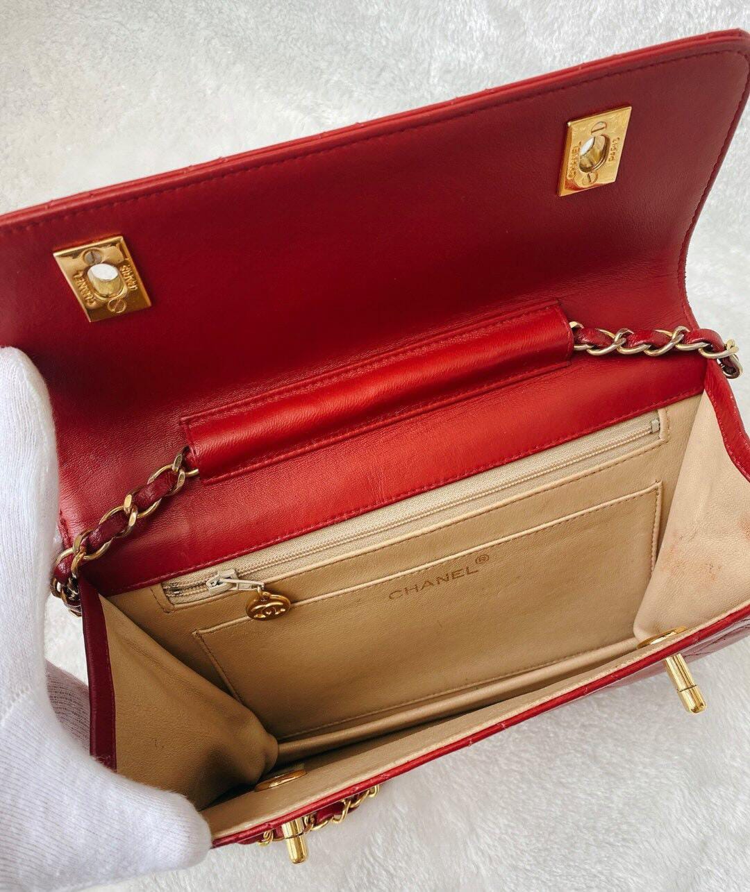 Chanel Vintage Timeless Classic CC Double Turn Lock Bag