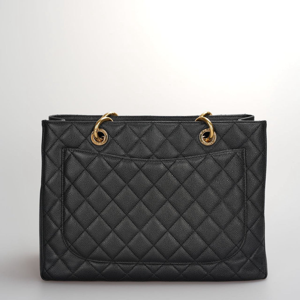 Chanel Black Grand Shopping Tote GST Bag in Caviar Leather with Gold Hardware