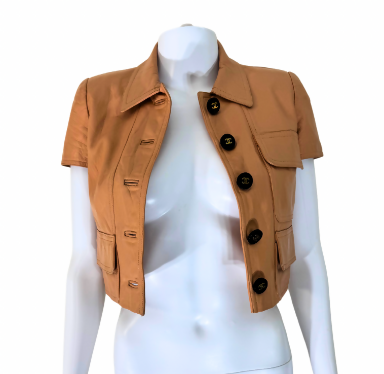 Chanel Vintage 95P Beige Cropped Jacket
