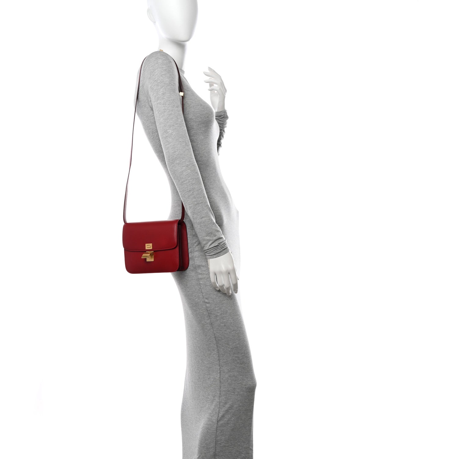 Box Calfskin Teen Classic Box Flap Bag Red