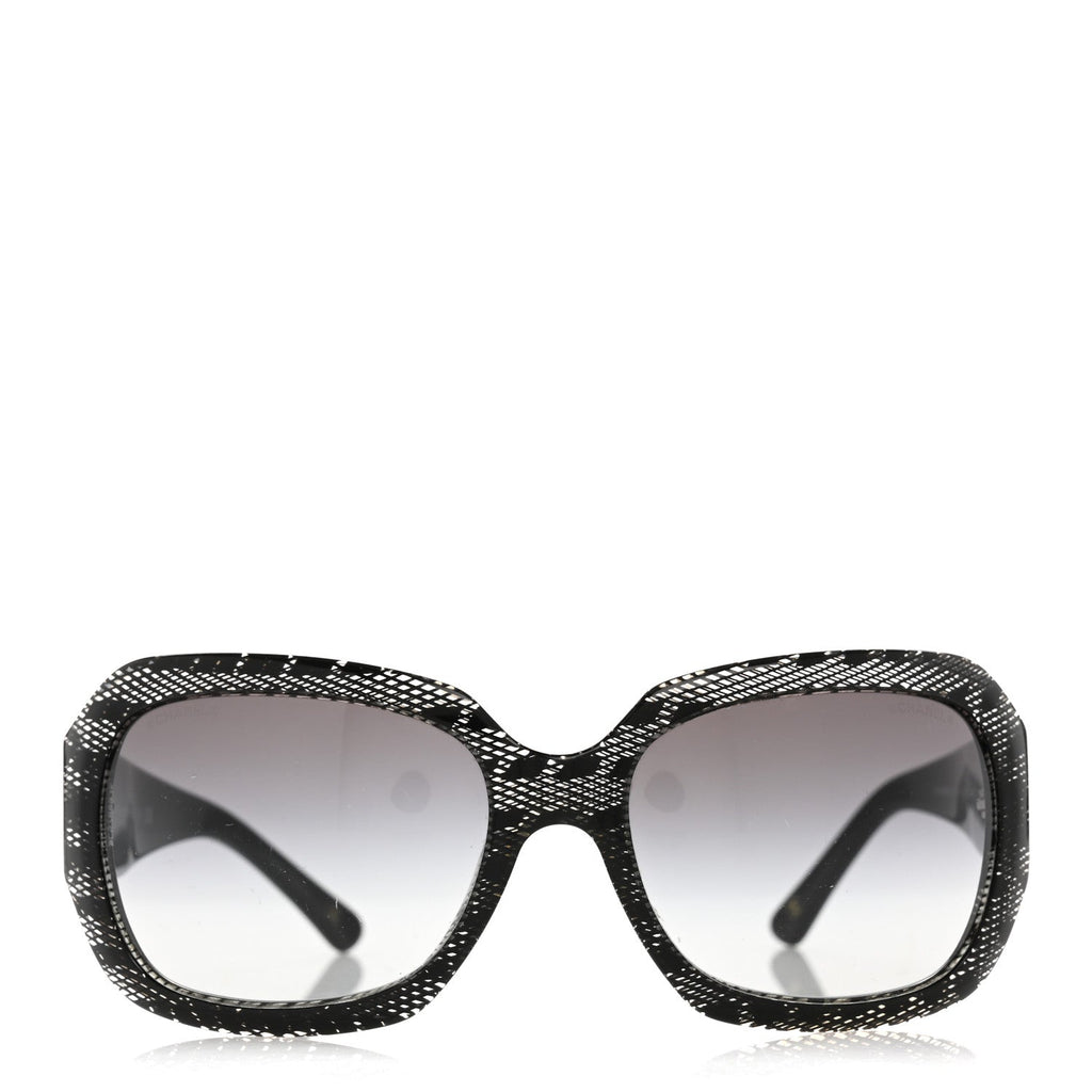 Acetate CC Lace Effect Sunglasses 5146 Black White