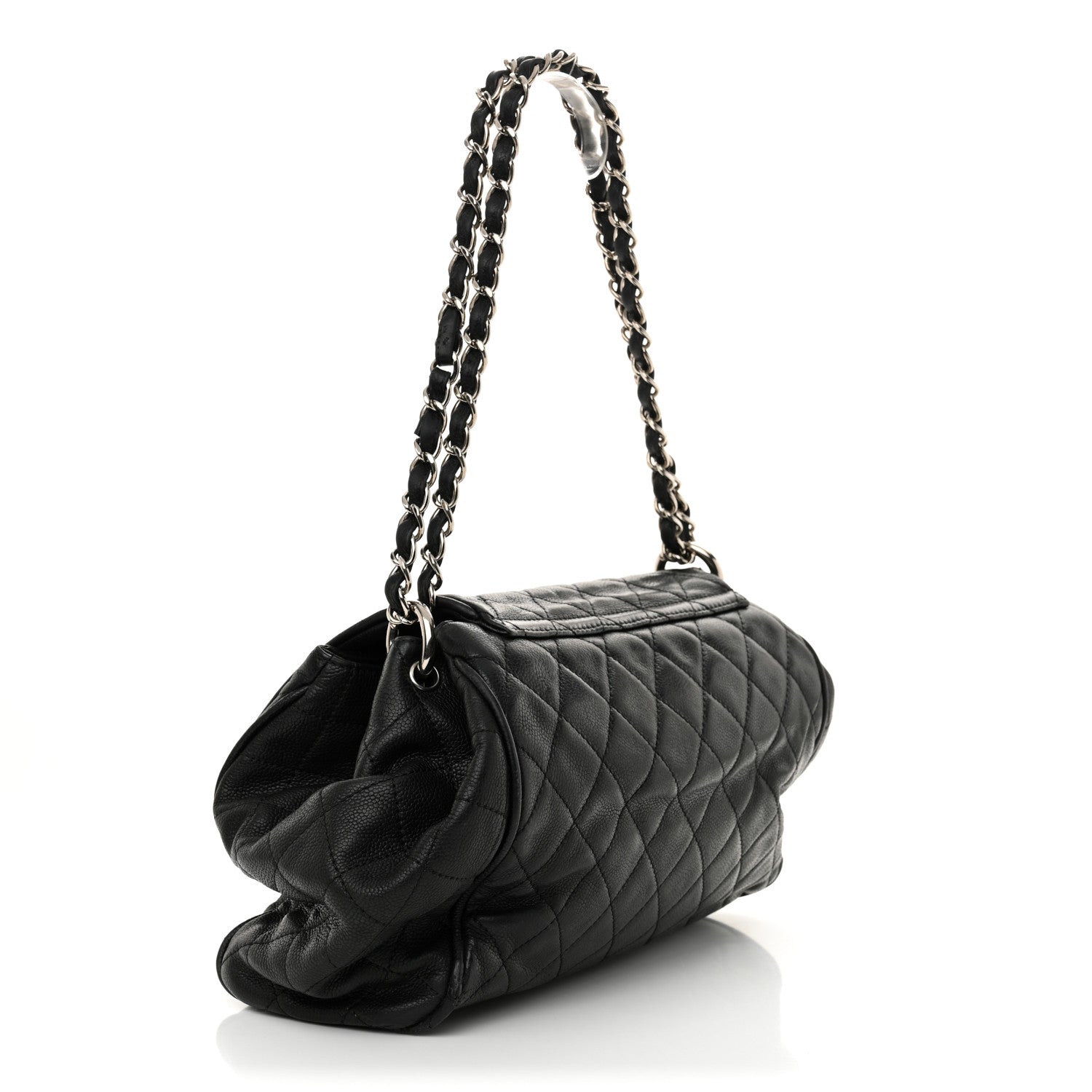 Caviar Quilted Timeless Accordion Flap Black