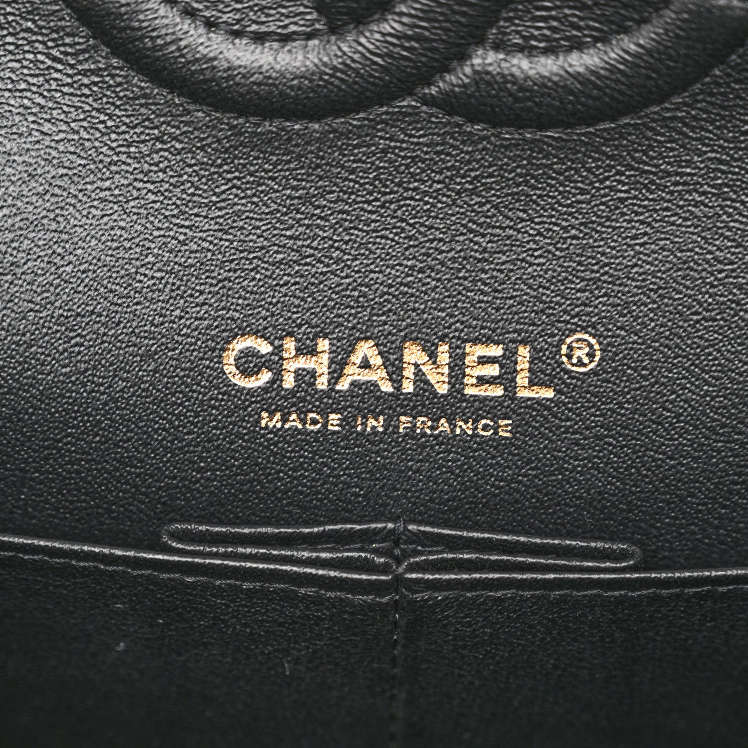 Caviar Chevron Quilted Medium Double Flap Black