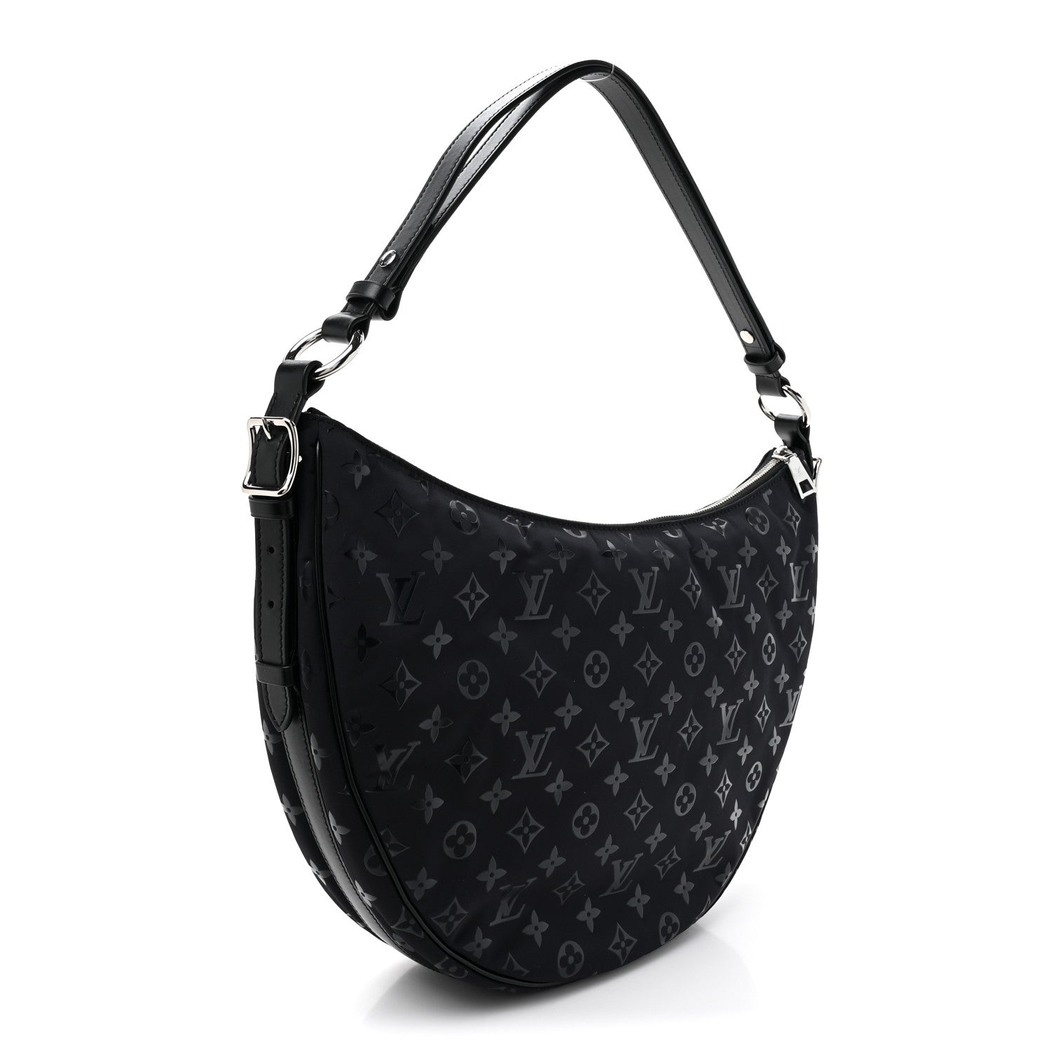 Nylon Monogram Loop Pocket Hobo Polar Night