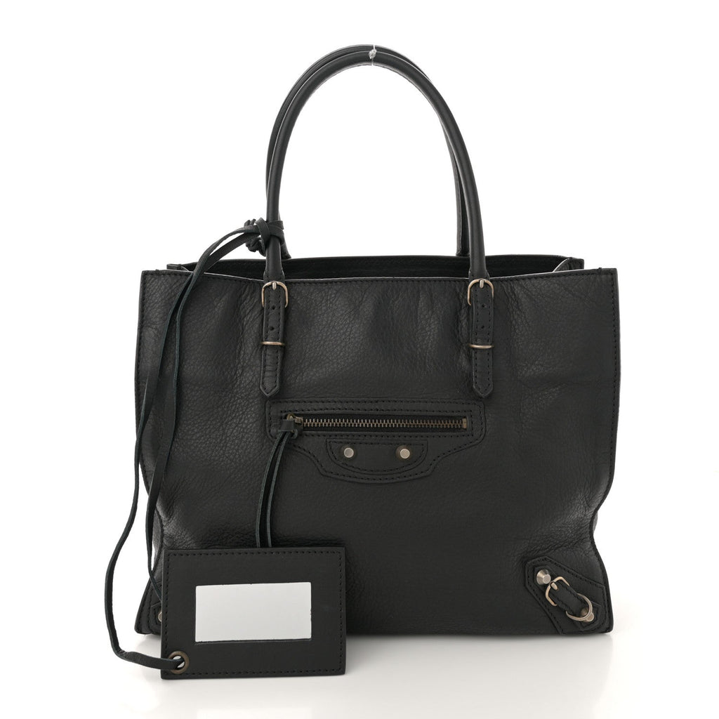 Veau Souple Mini Papier Tote Black