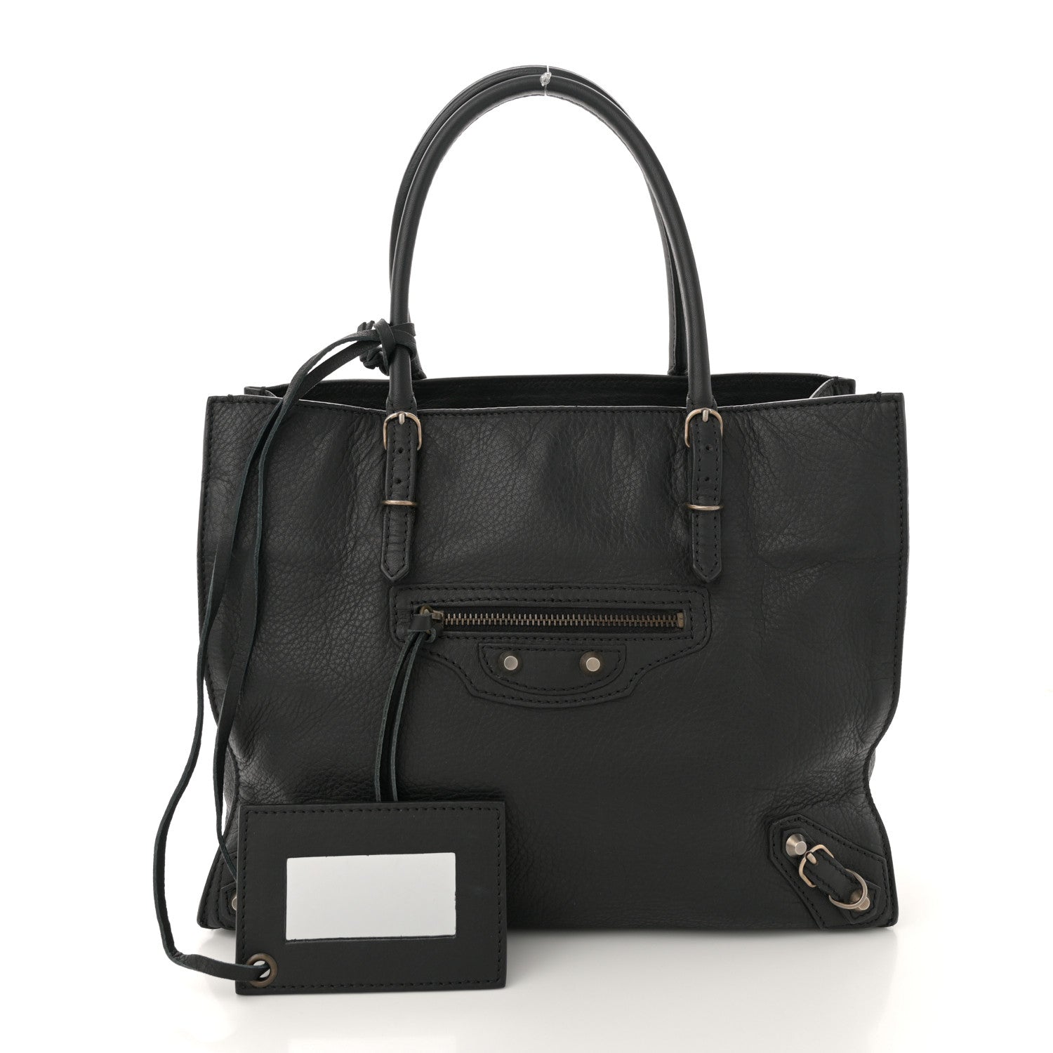 Veau Souple Mini Papier Tote Black