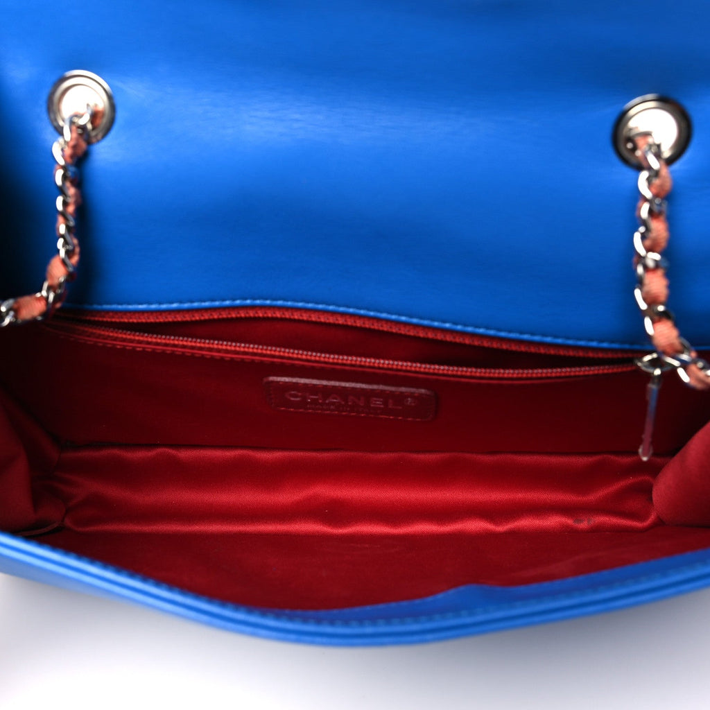 Vinyl Small Lipstick Flap Bag Blue Multicolor