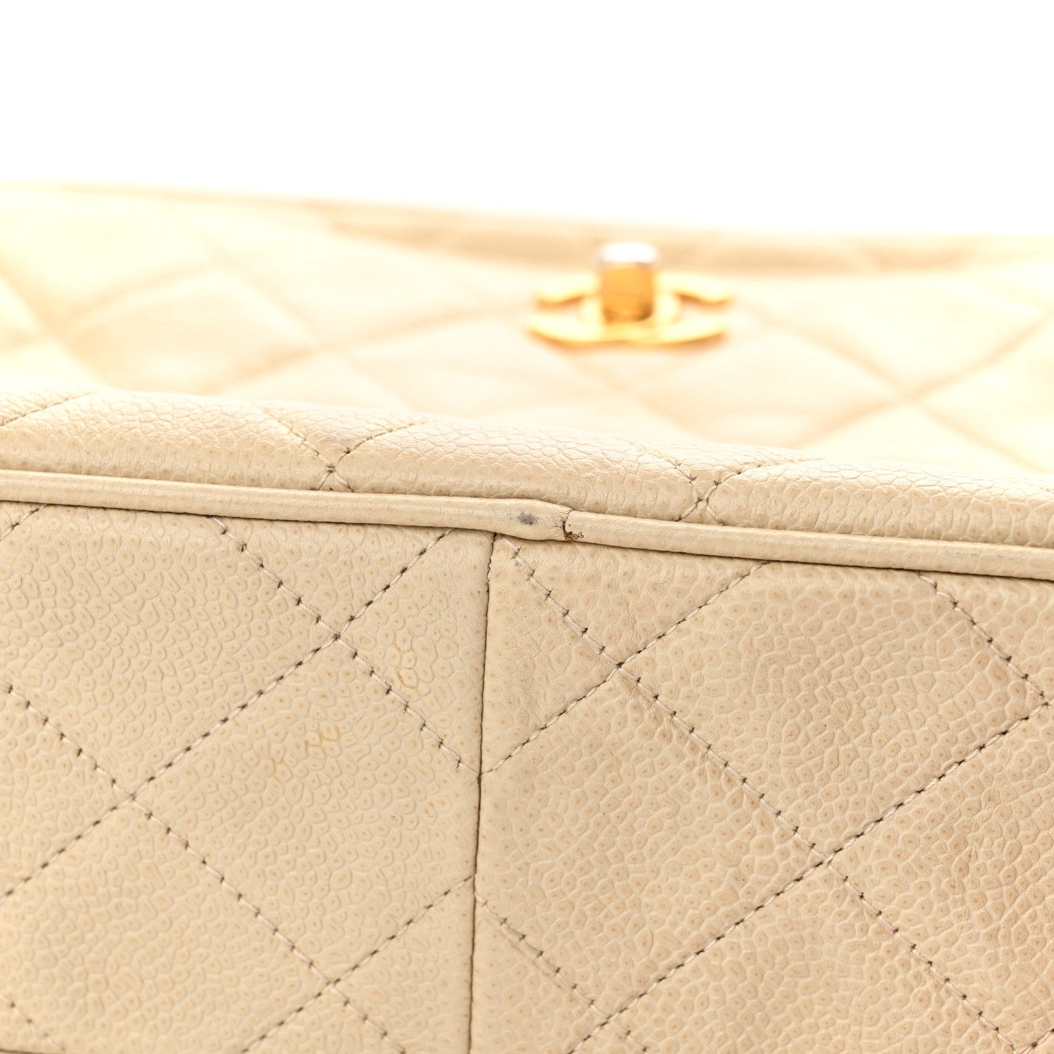 Caviar Quilted Camera Case Beige Clair
