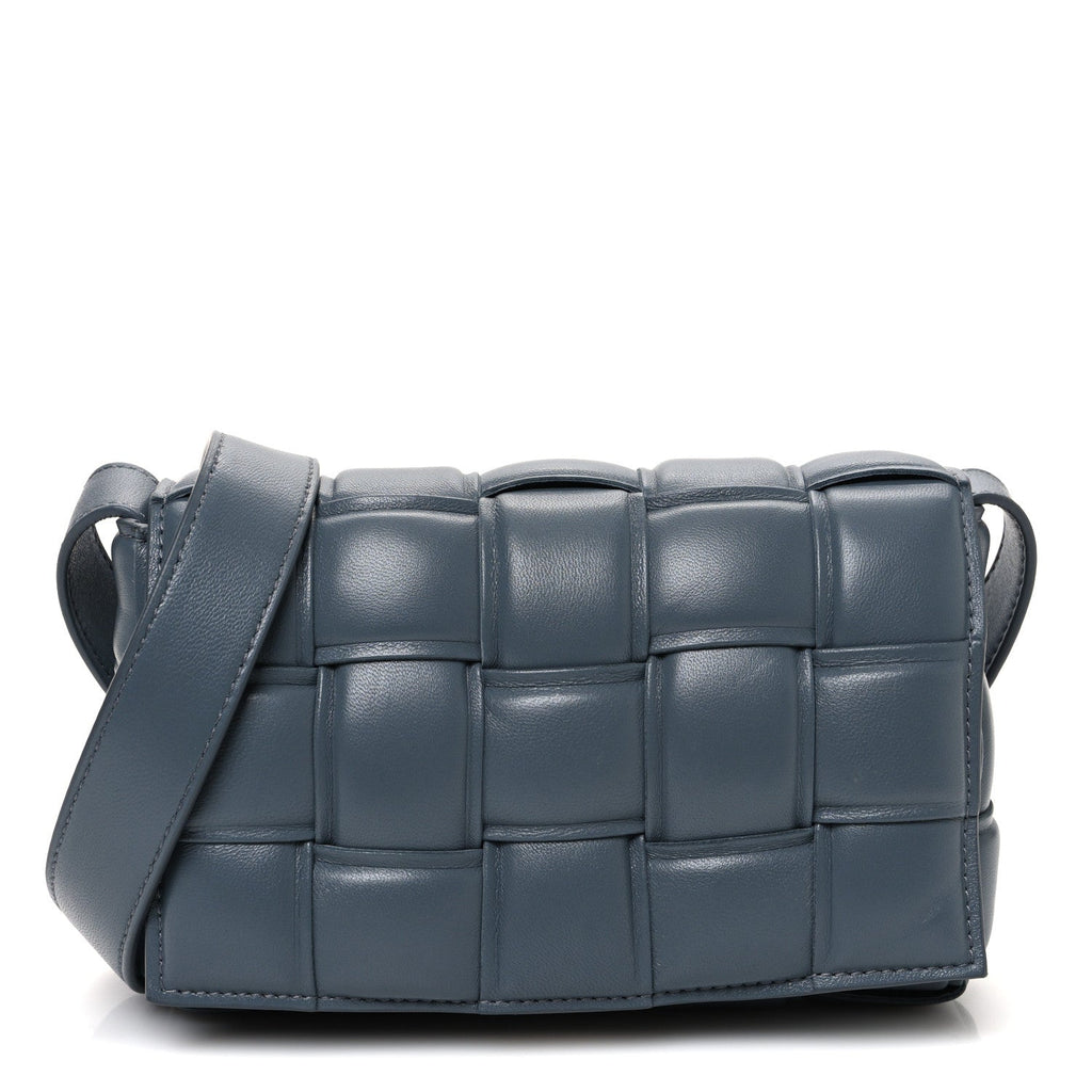 Nappa Maxi Intreccio Small Padded Cassette Crossbody Bag Thunder
