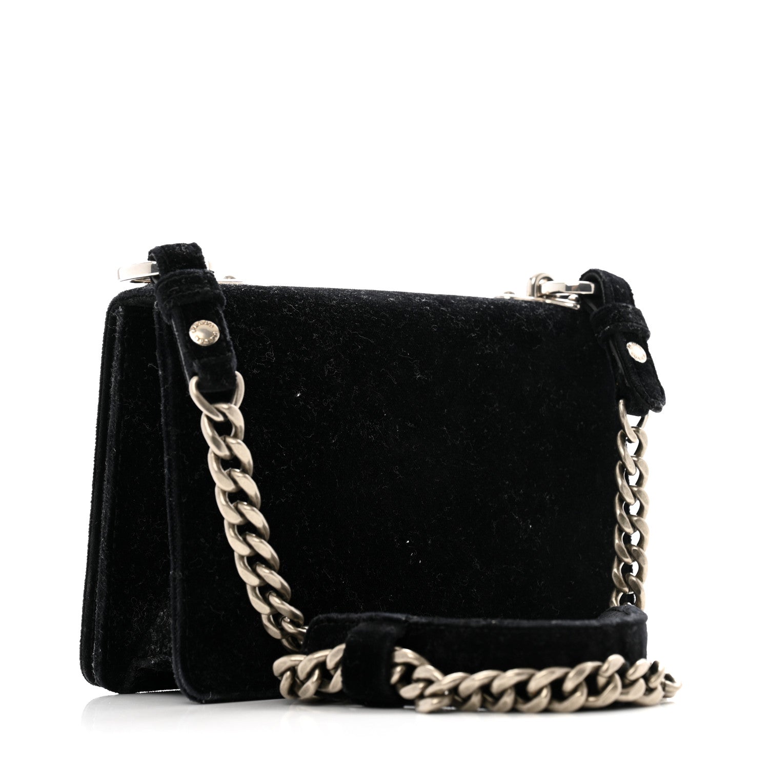 Velluto Cahier Lock Trunk Crossbody Bag Black
