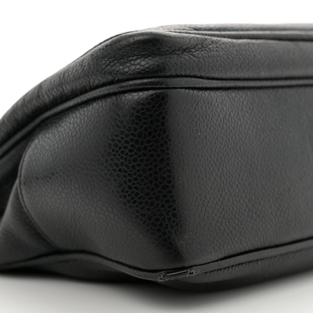 Caviar Flap Shoulder Bag Black