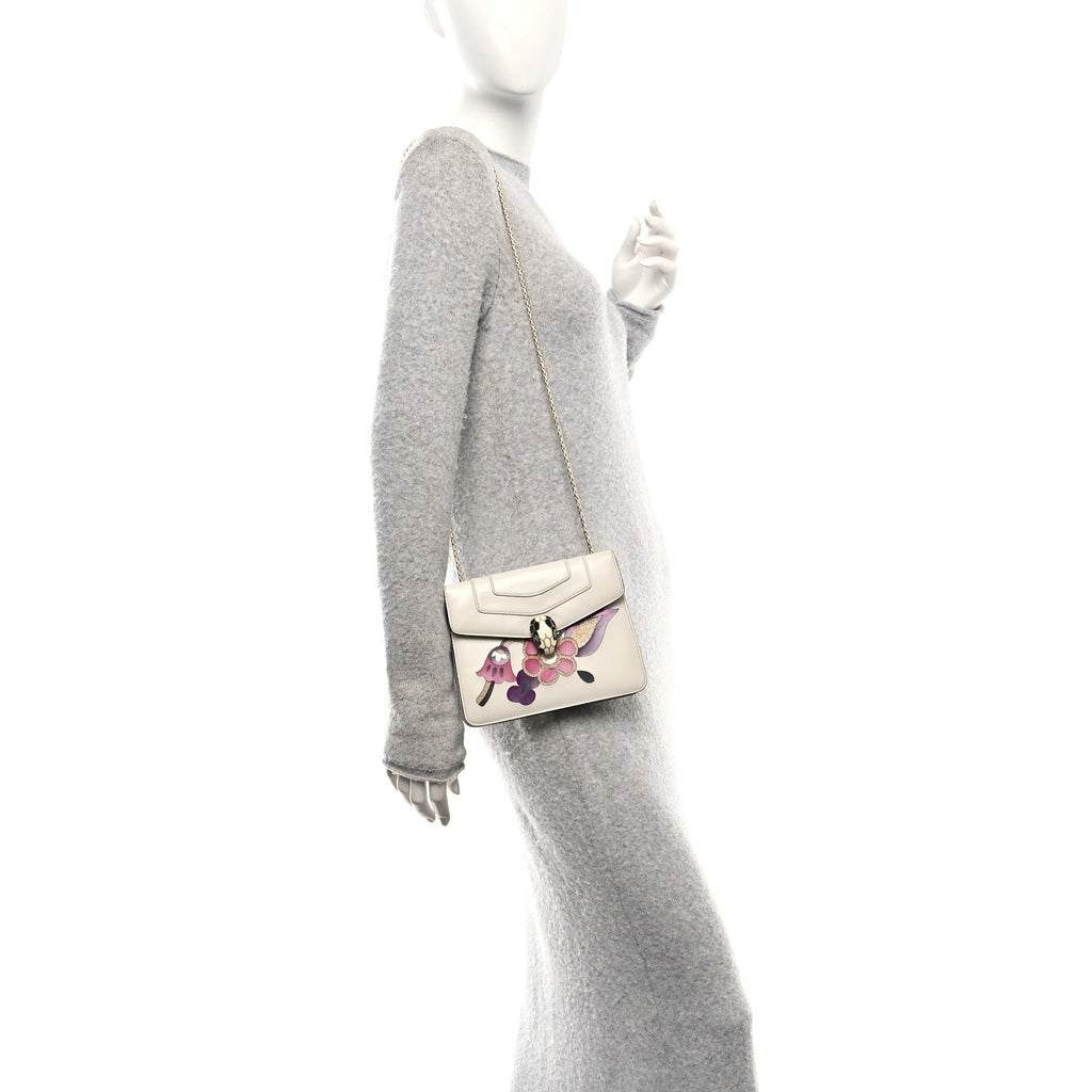 Calfskin Galuchat Floral Serpenti Forever Crossbody White Multicolor