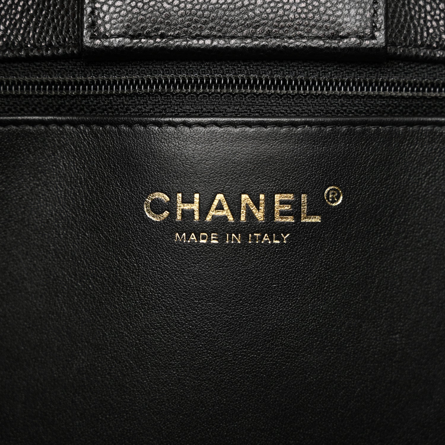 Caviar Quilted Large Shopping Tote Black