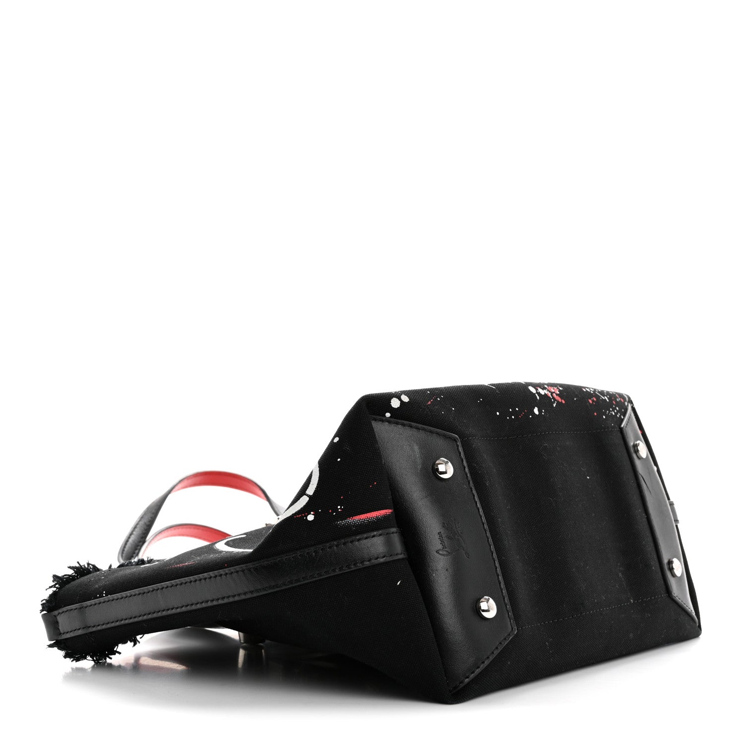 Canvas Printed Mini Frangibus Tote Black Multicolor