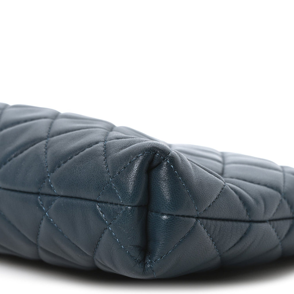 Lambskin Quilted Clutch  Turquoise