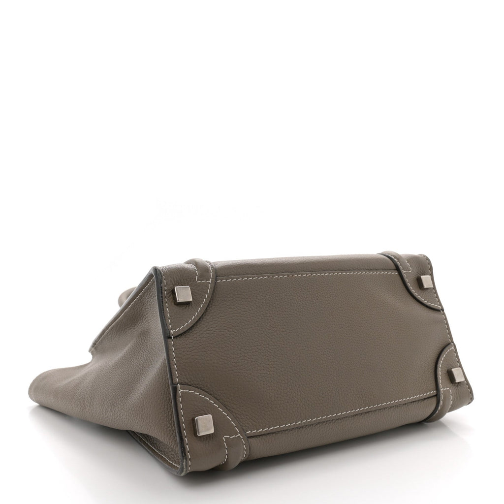 Drummed Calfskin Micro Luggage Souris