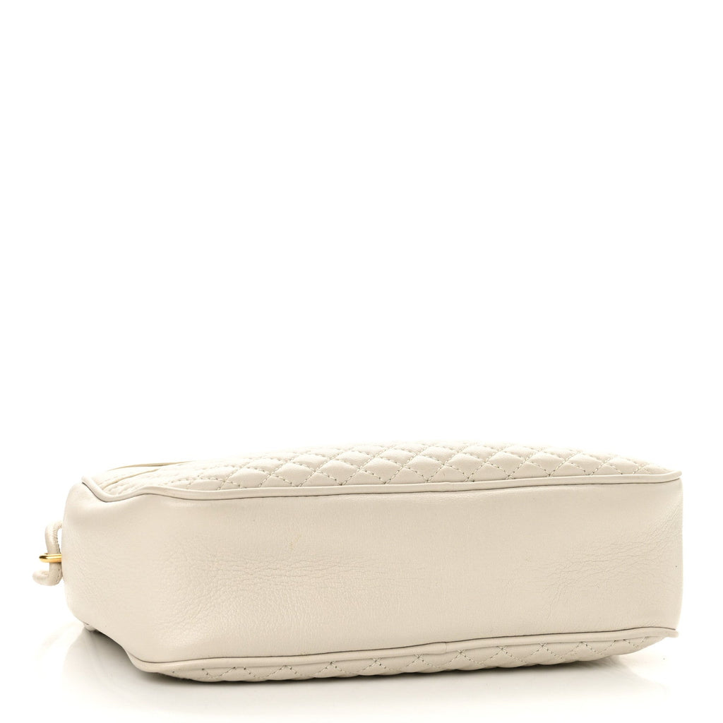 Lambskin Quilted Victoire Camera Bag Blanc Vintage