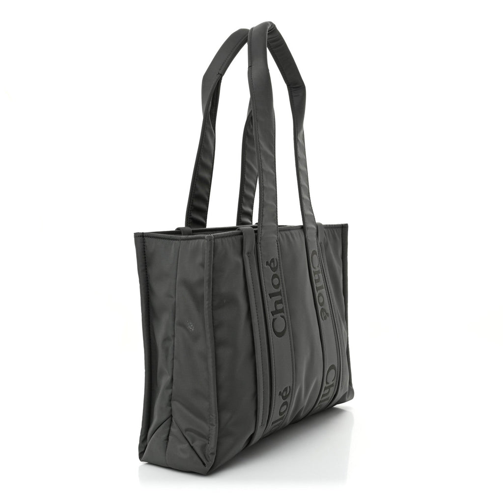 Recycled Nylon Medium Woody Ribbon Tote Elephant Grey