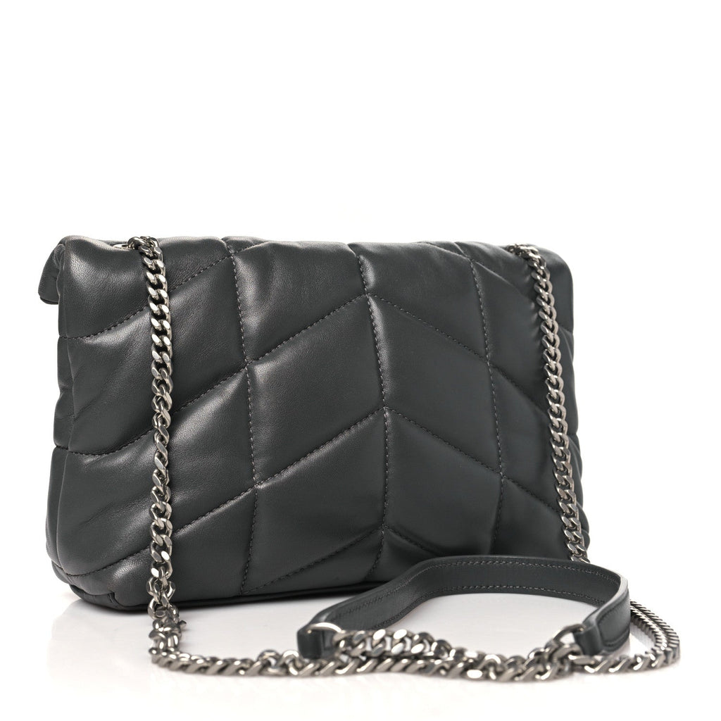 Lambskin Quilted Toy Loulou Puffer Monogram Chain Satchel Storm