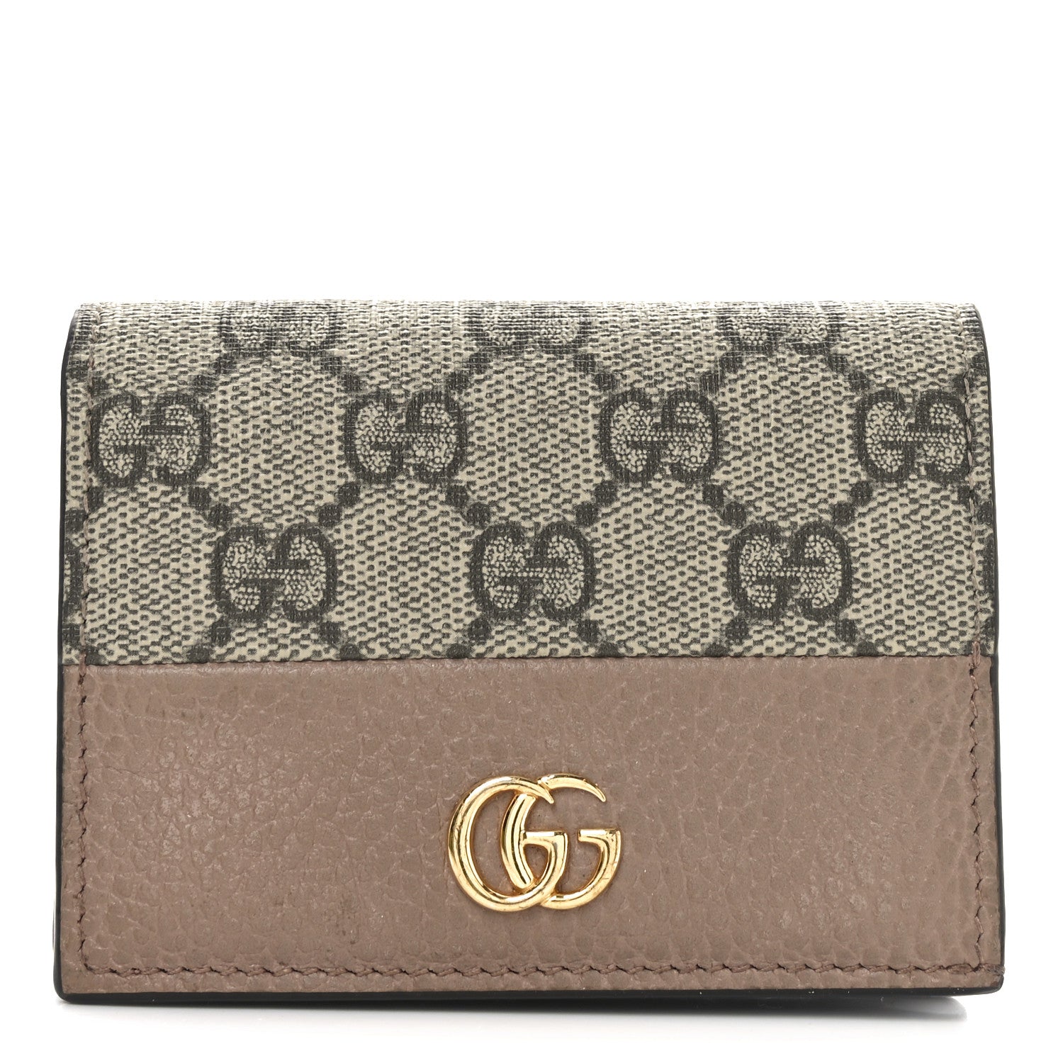 Dollar Calfskin GG Supreme Monogram GG Marmont  Case Porcelain Rose Beige Ebony