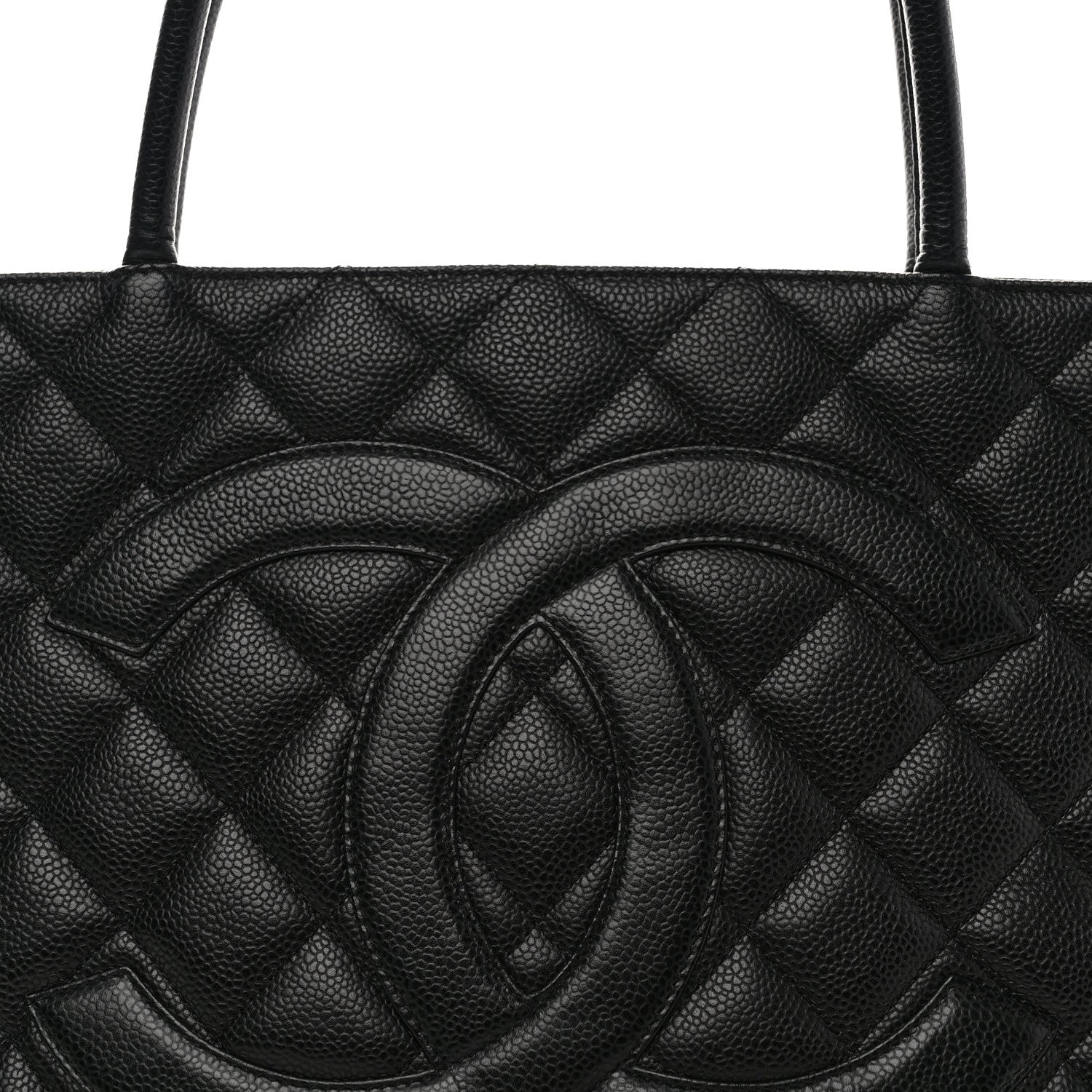 Caviar Quilted Medallion Tote Black
