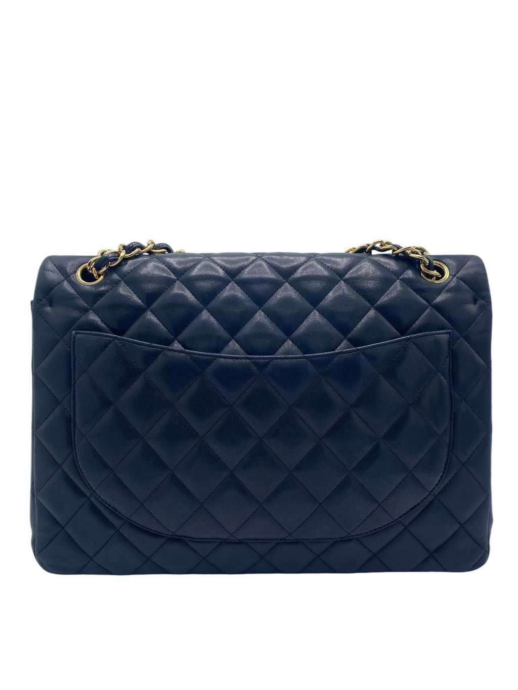 Chanel Maxi Dark Navy Lambskin Timeless Classic Double Flap Bag Gold Hardware GHW