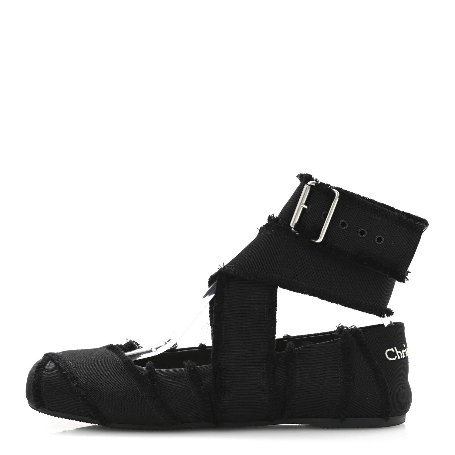 Grosgrain Fringe Songe Ballet Flats 38 Black