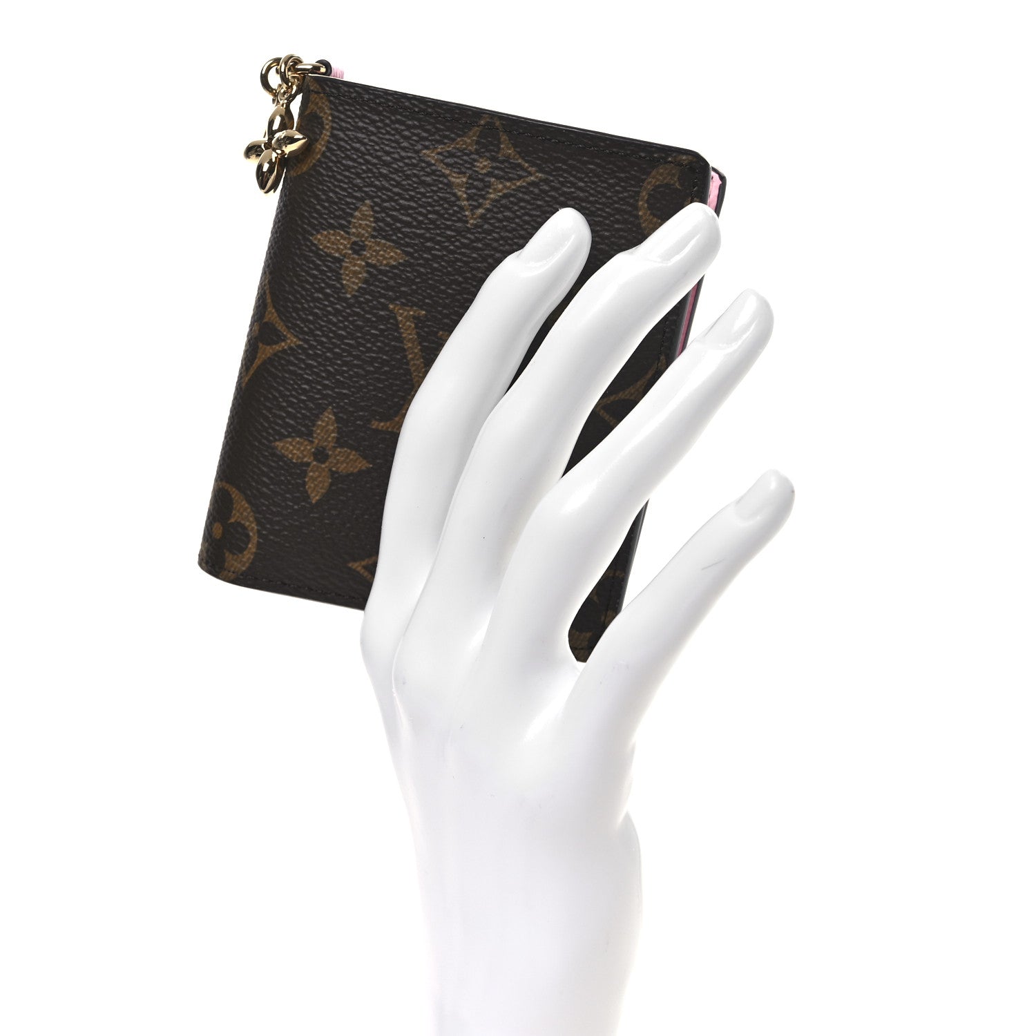 Monogram LV Charms Pocket Wallet Cotton Candy