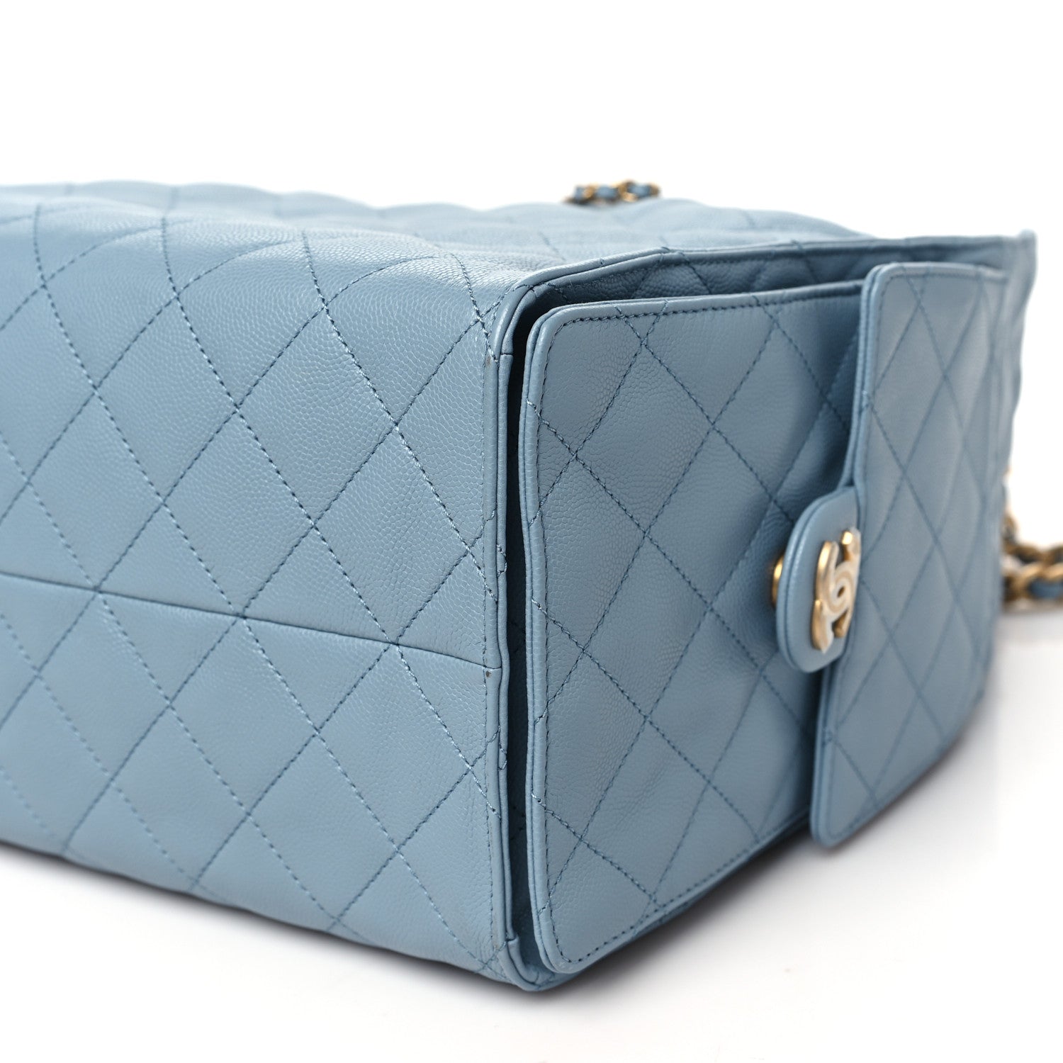 Caviar Quilted Medium Chanel 25 Handbag Blue