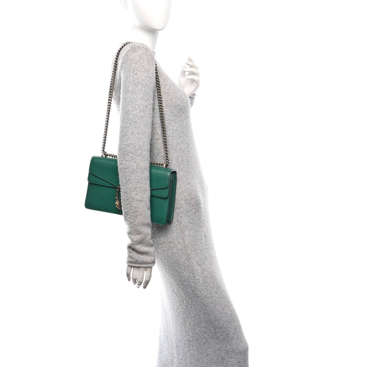 Dollar Calfskin Crystal Small Dionysus Shoulder Bag Emerald