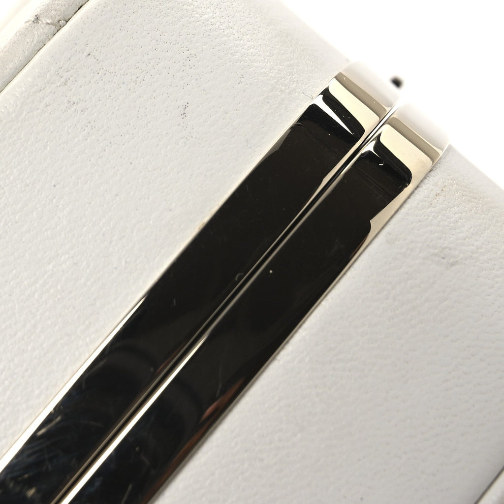 Lambskin Minaudiere Vanity With Handle White