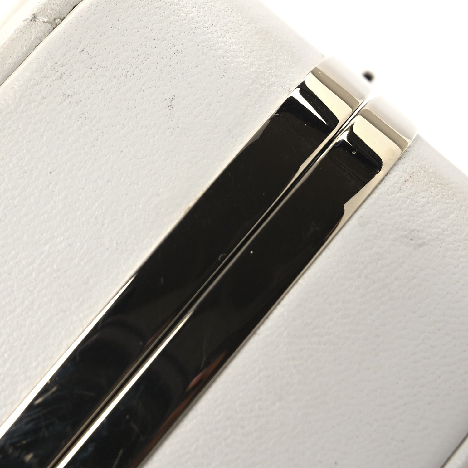 Lambskin Minaudiere Vanity With Handle White